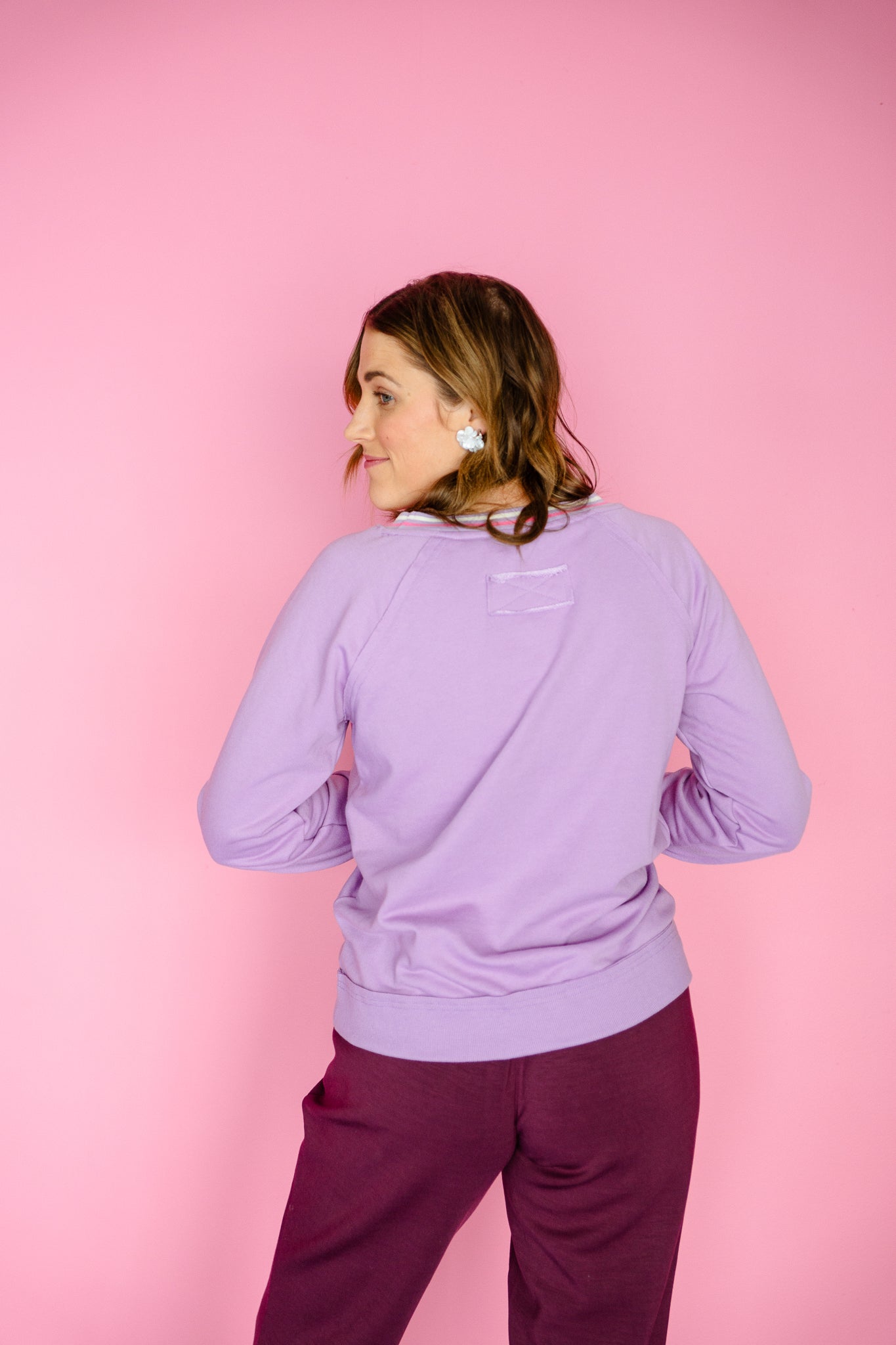 Carina Sweatshirt - Lavender + Shocking Pink
