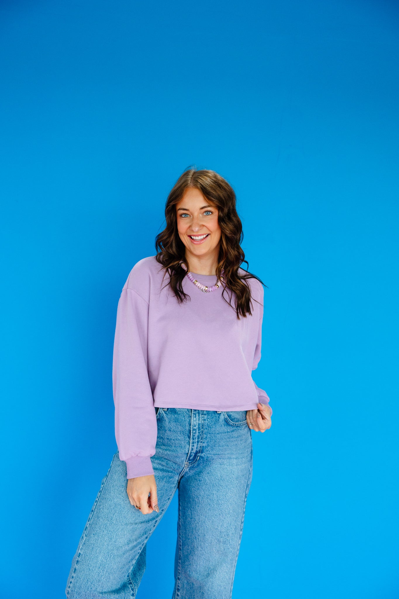 Leanne Bow Detail Sweater - Lavender Grey