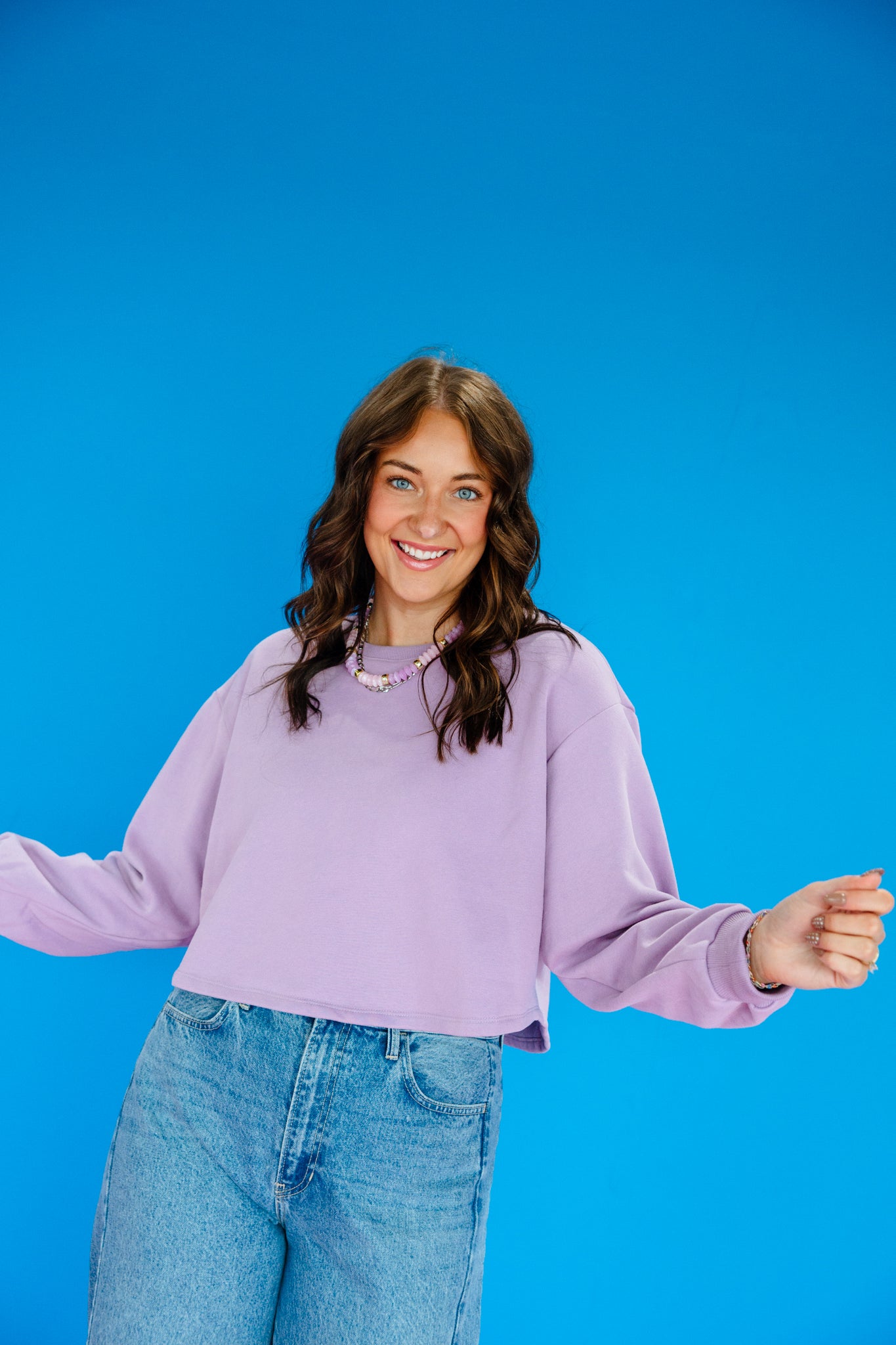 Leanne Bow Detail Sweater - Lavender Grey