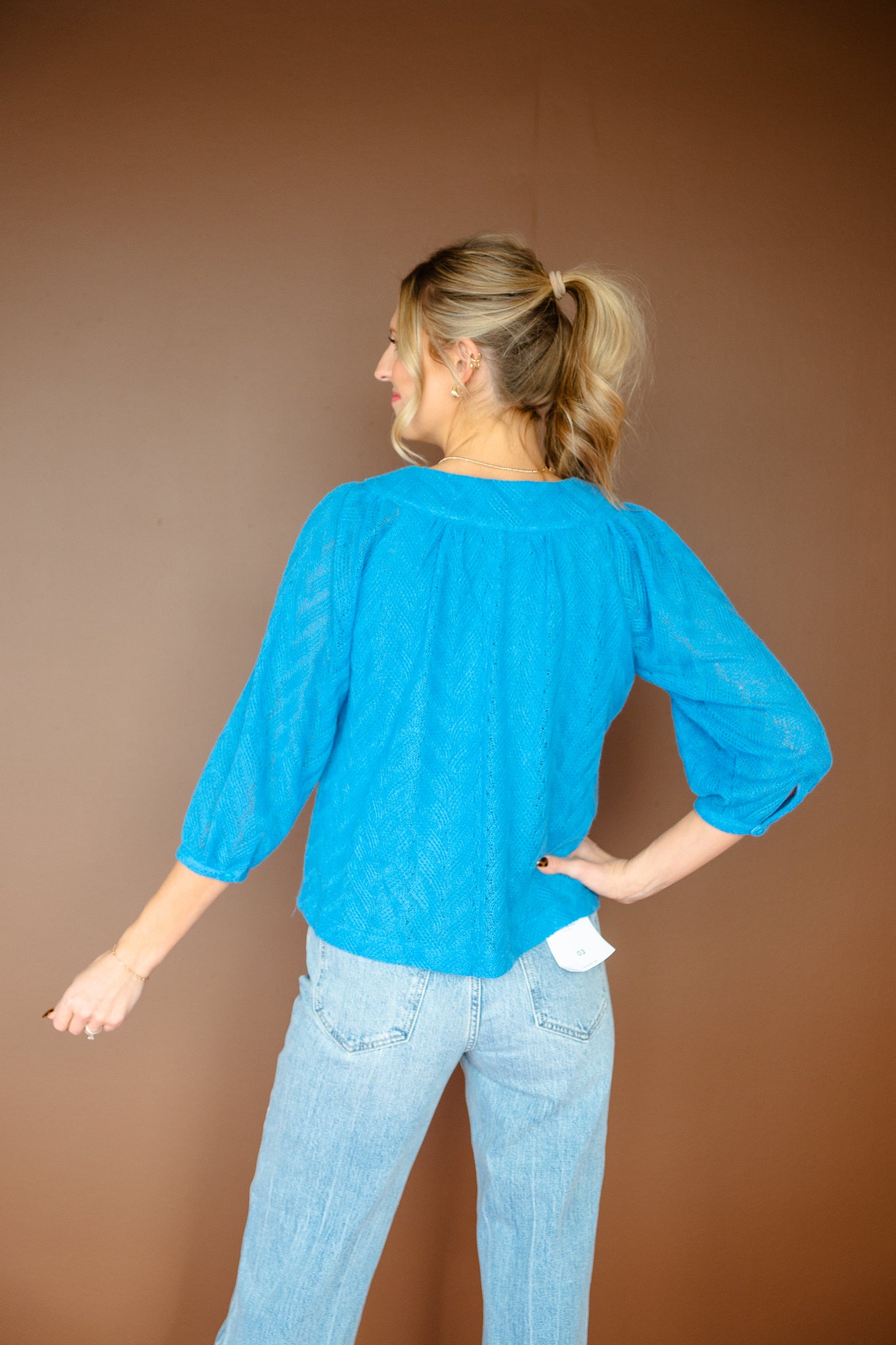 Owen Knit Top - Oxford Blue