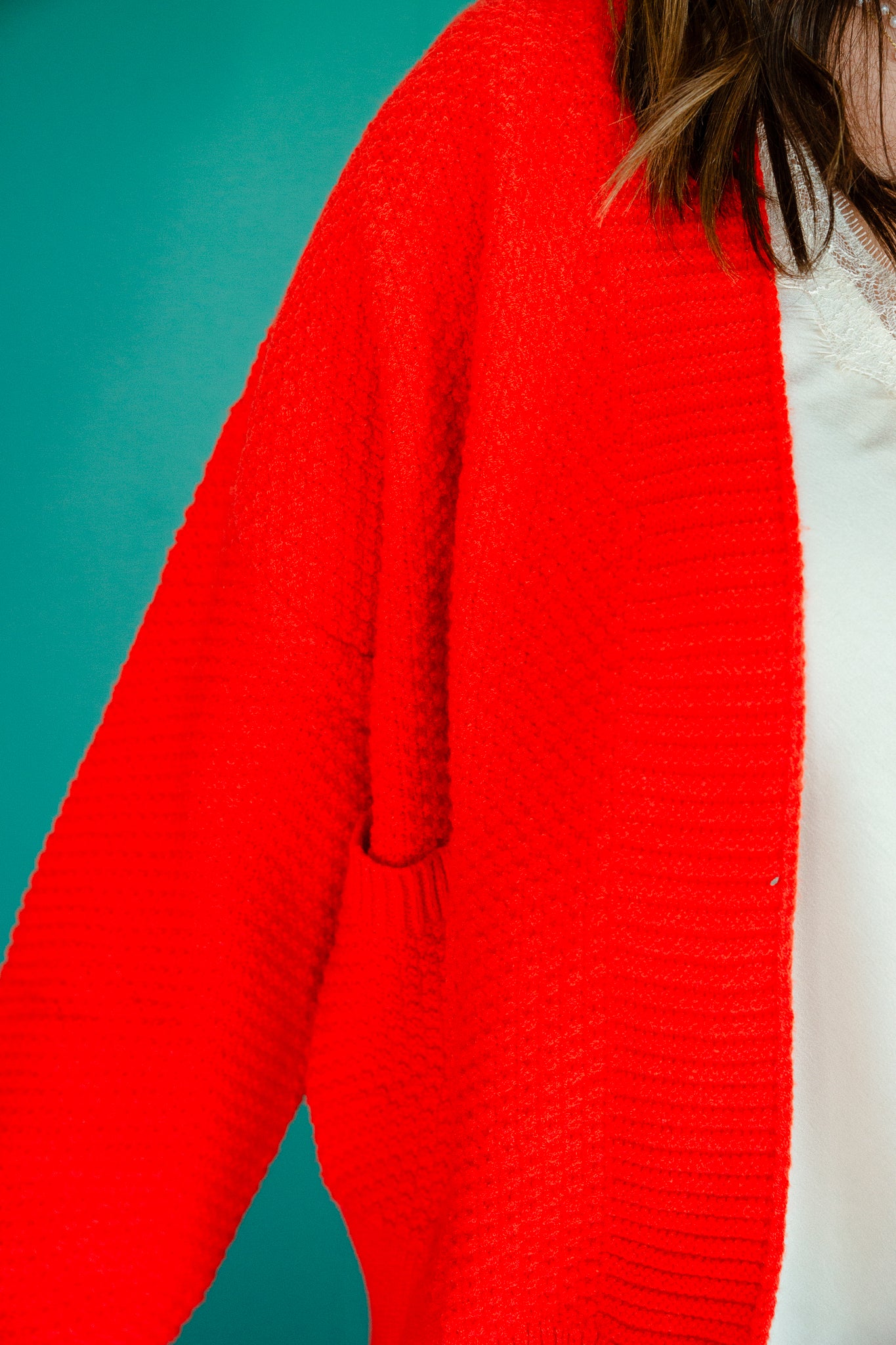 Kaitlyn Textured Cardigan - Geranium