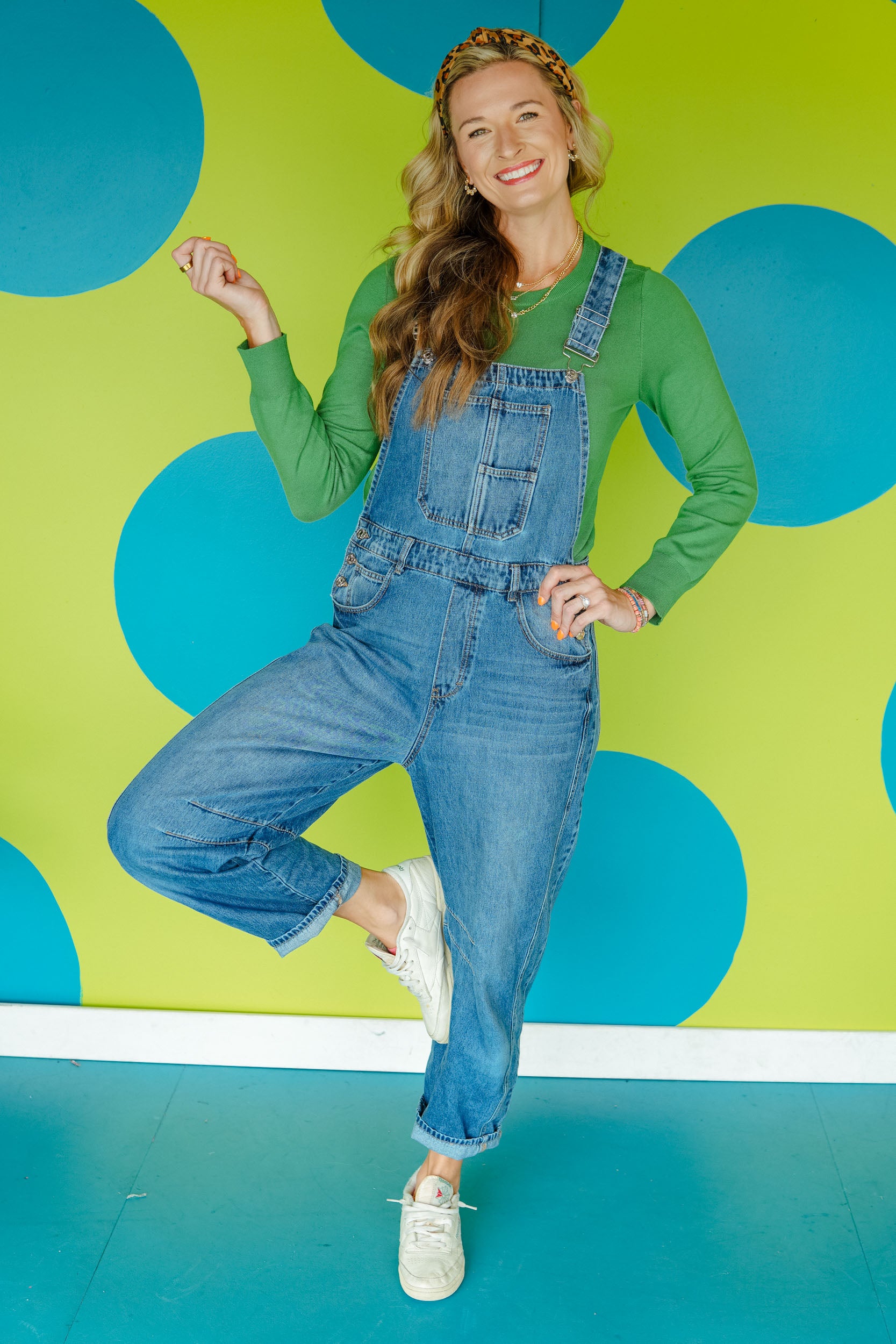 [Pre-Authorize] Dominique Denim Barrel Overalls - Medium Wash
