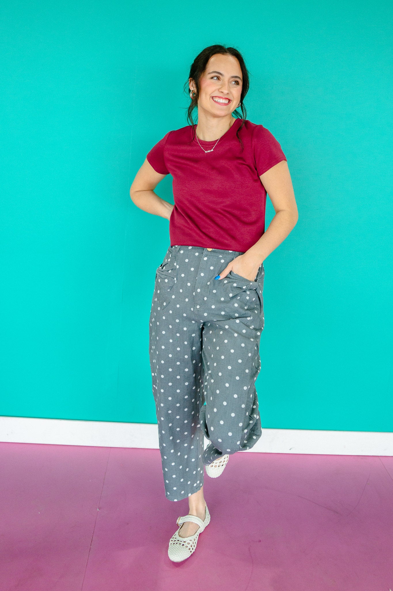 Marcella High-rise Dotted Denim Pants