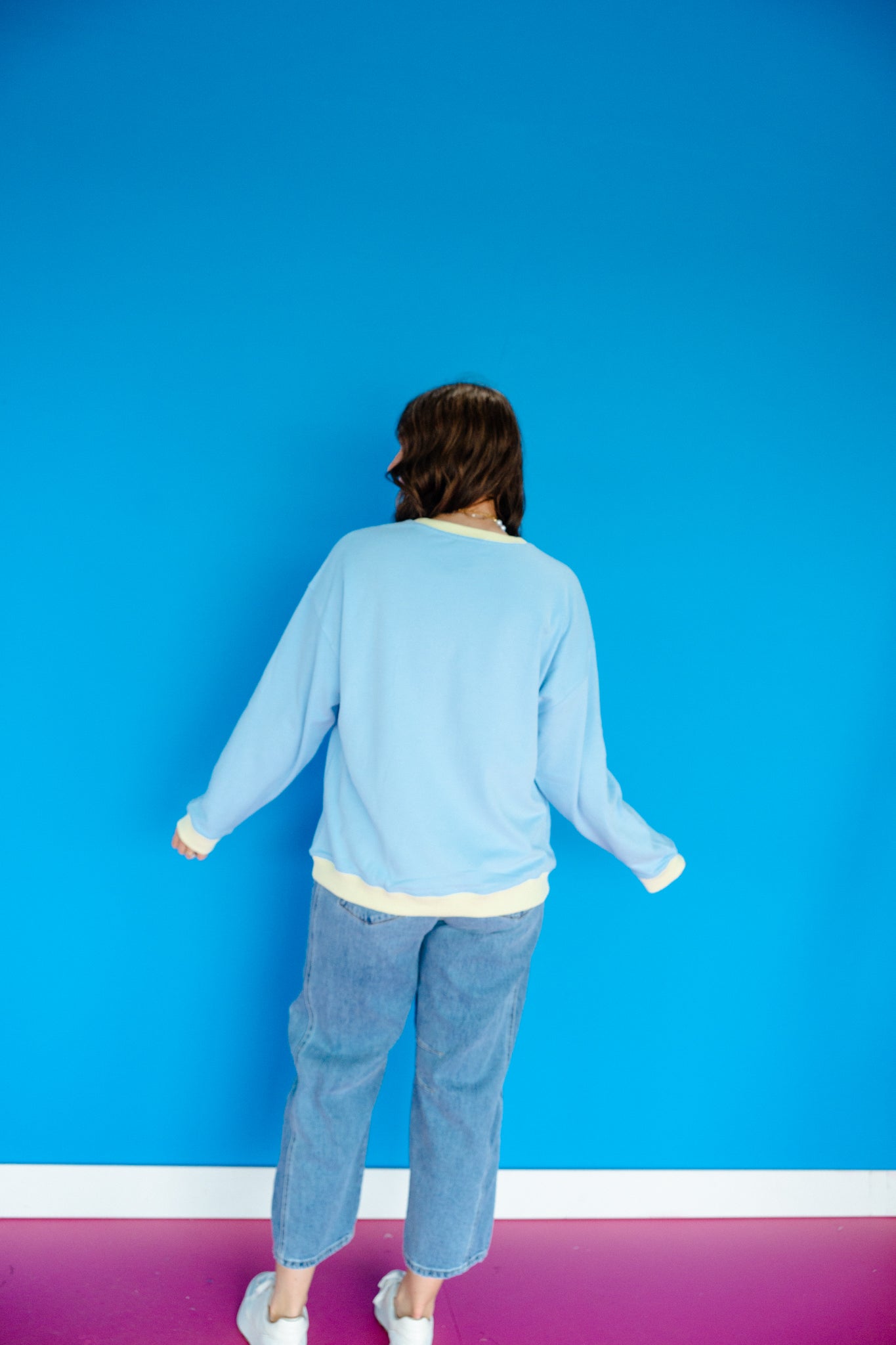 Stella Sweatshirt - Powder Blue + Primrose