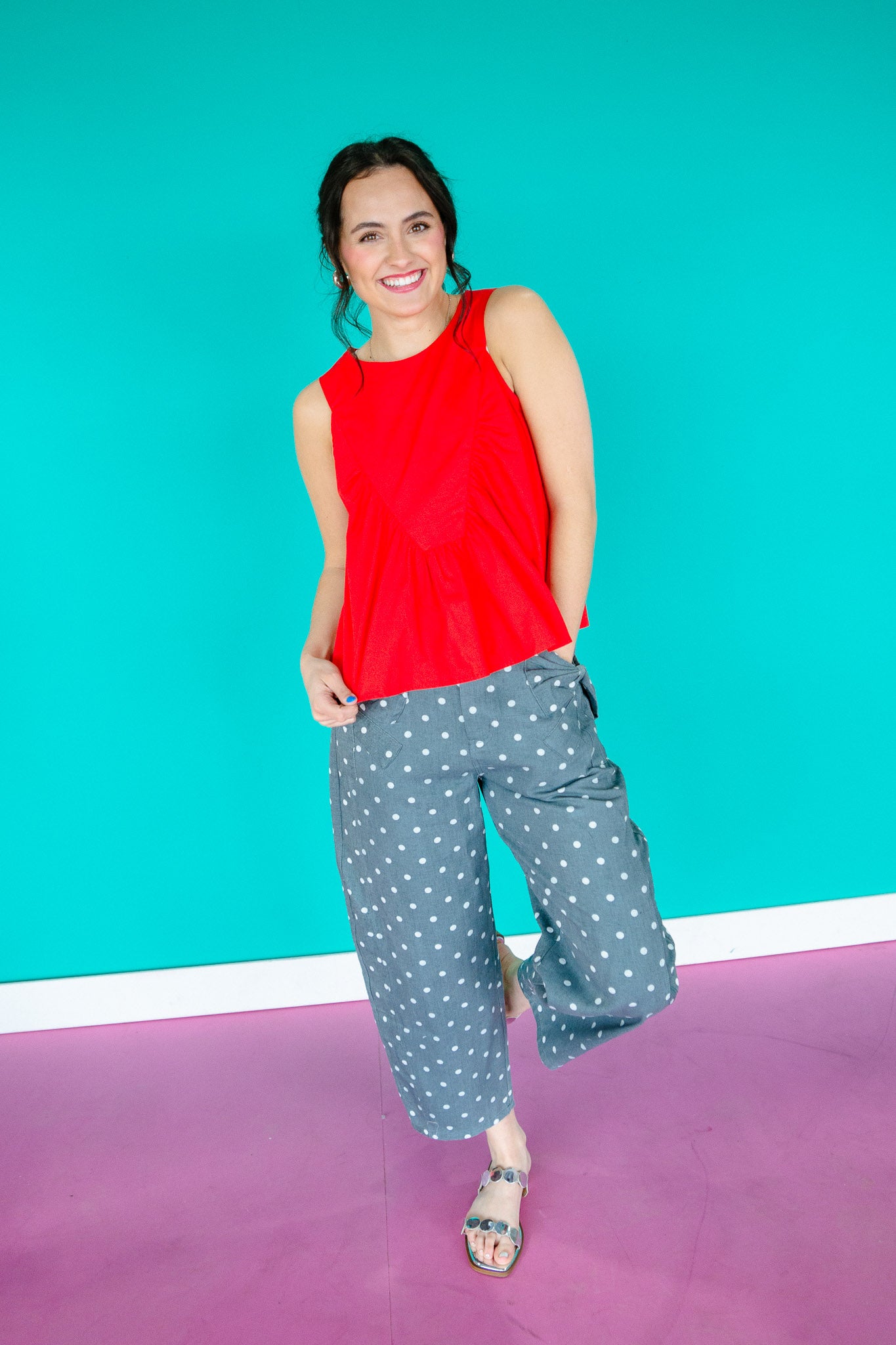 Avril Sleeveless Blouse - True Red