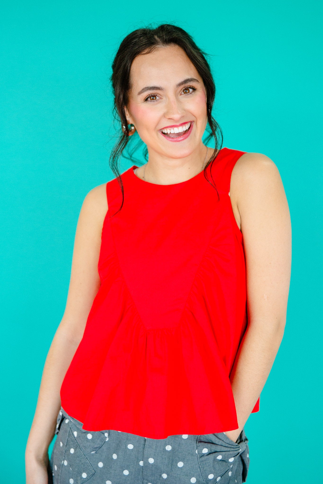 Avril Sleeveless Blouse - True Red