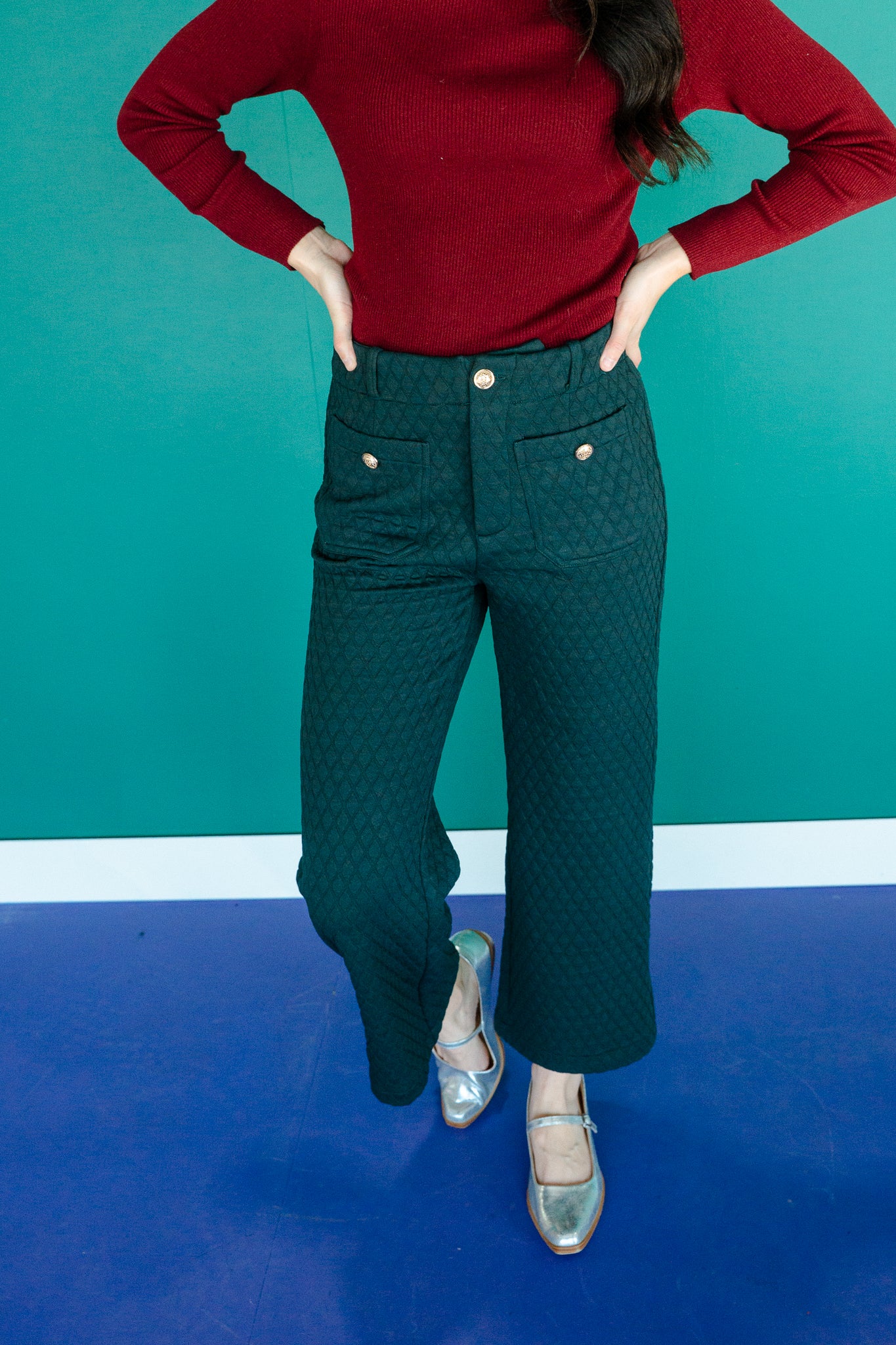 Shane Textured Pants - Dark Pine