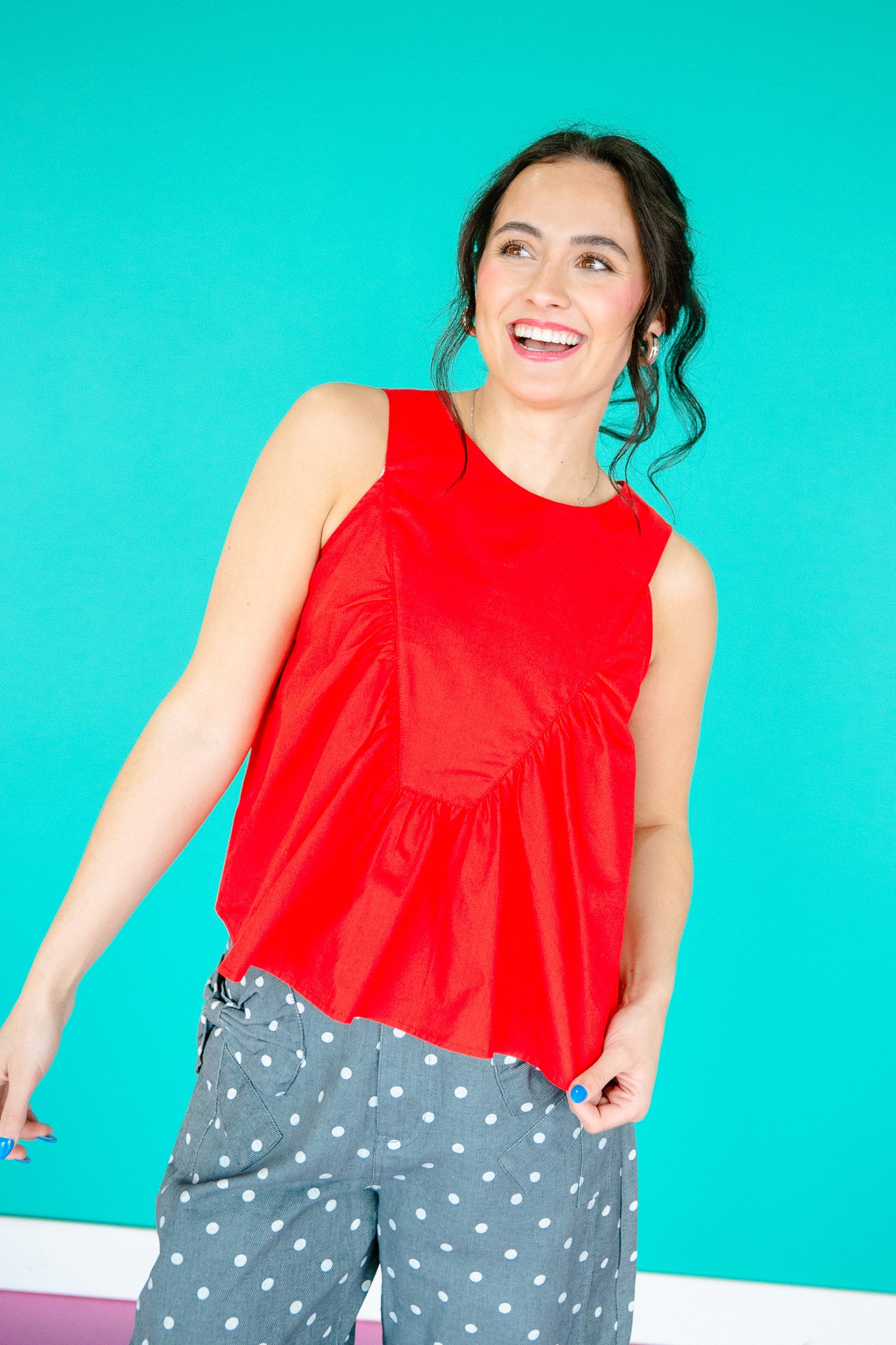 Avril Sleeveless Blouse - True Red