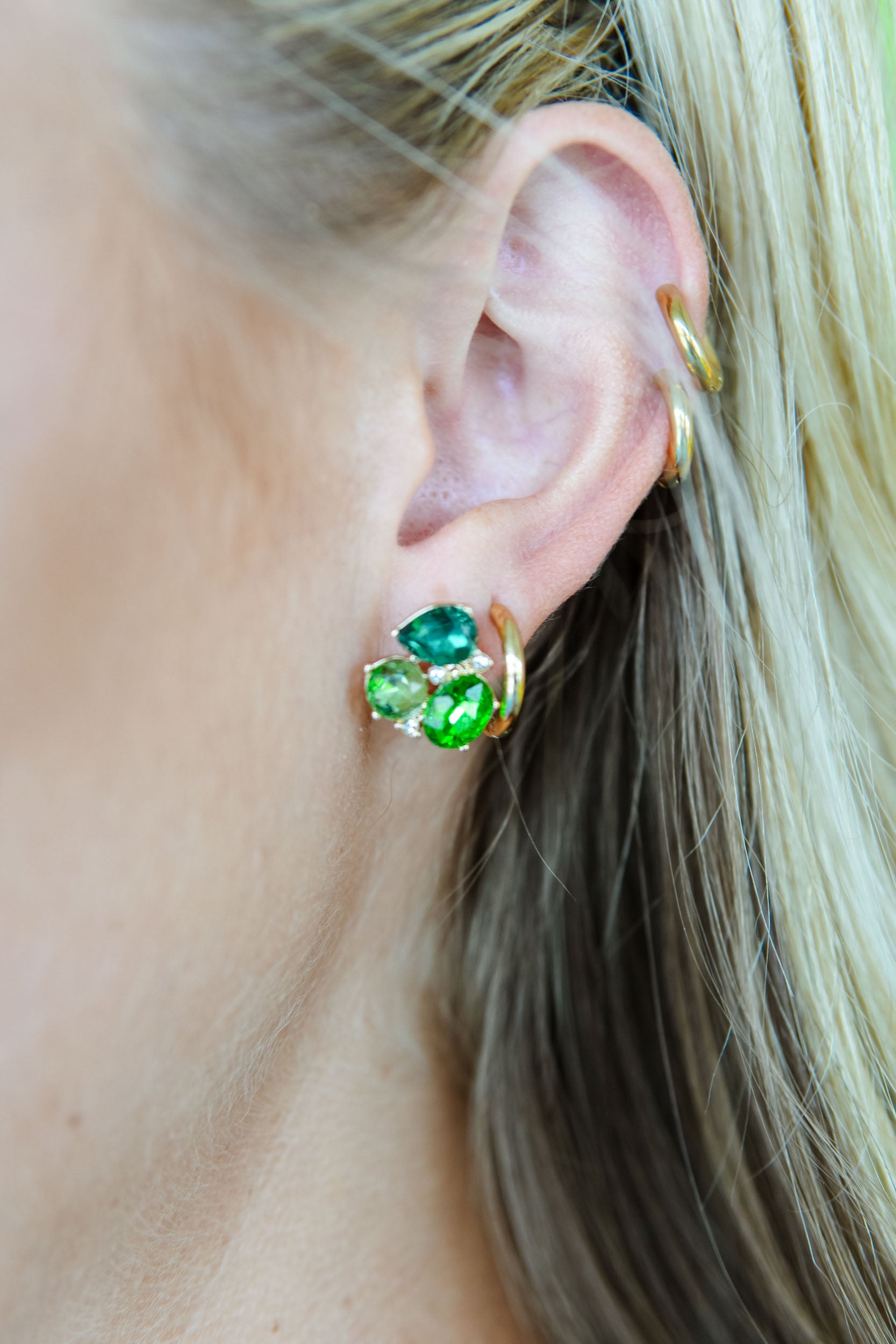 She's a Gem Crystal Stud Earring - Green
