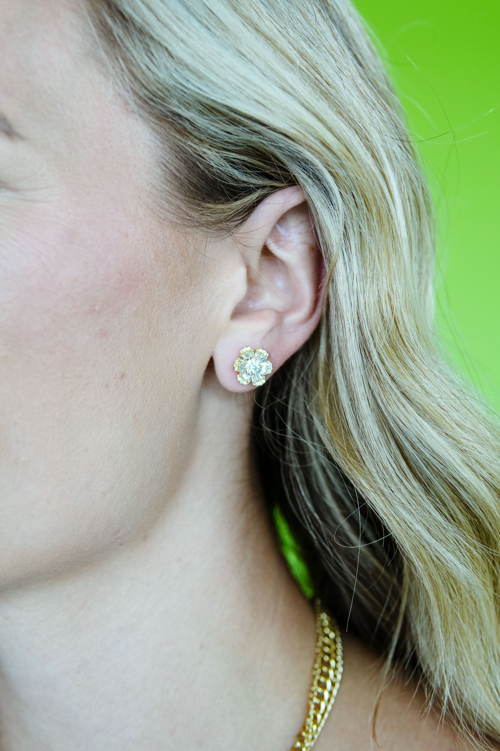Pretty Please Flower Stud Earring - Gold