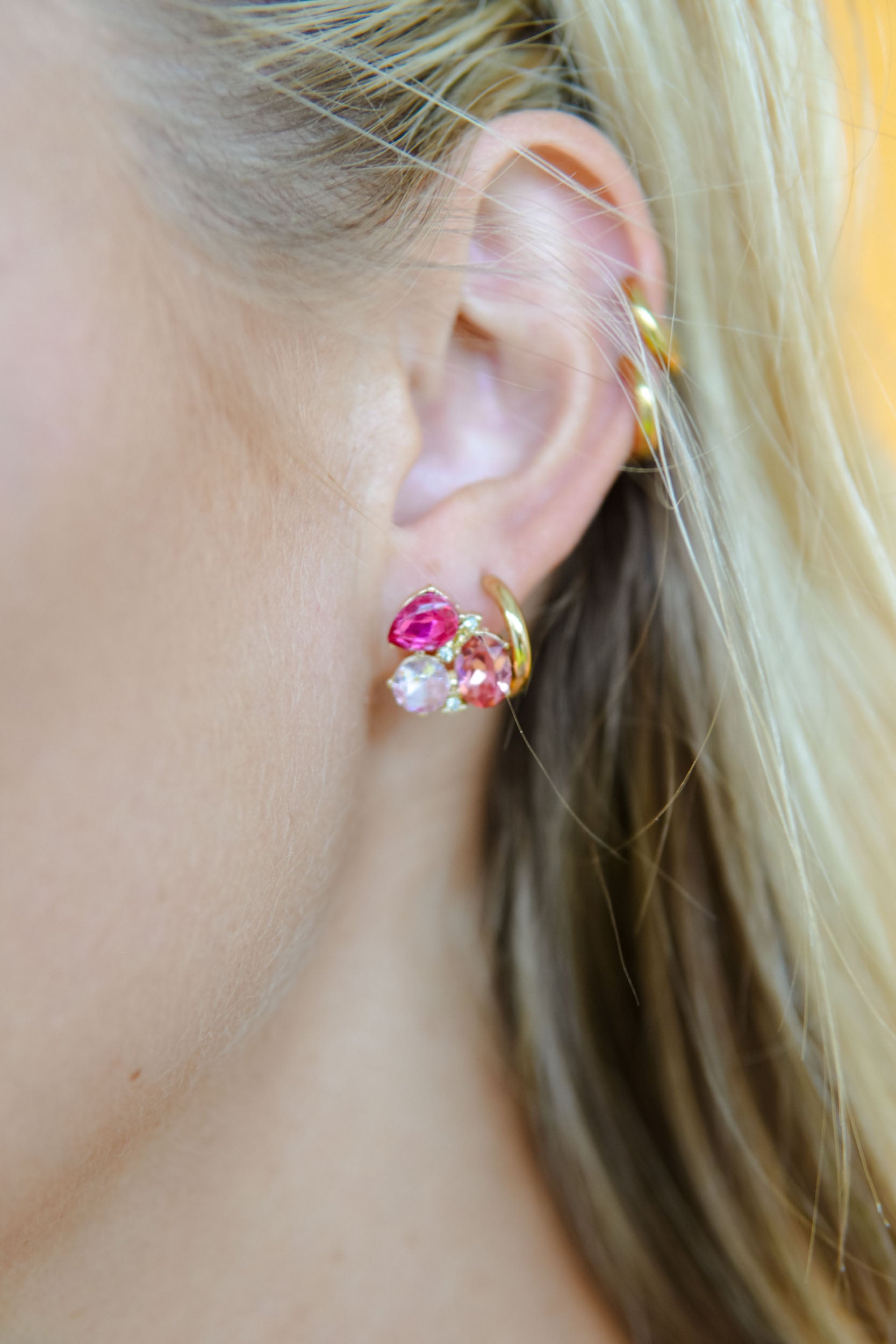 She's a Gem Crystal Stud Earring - Pink