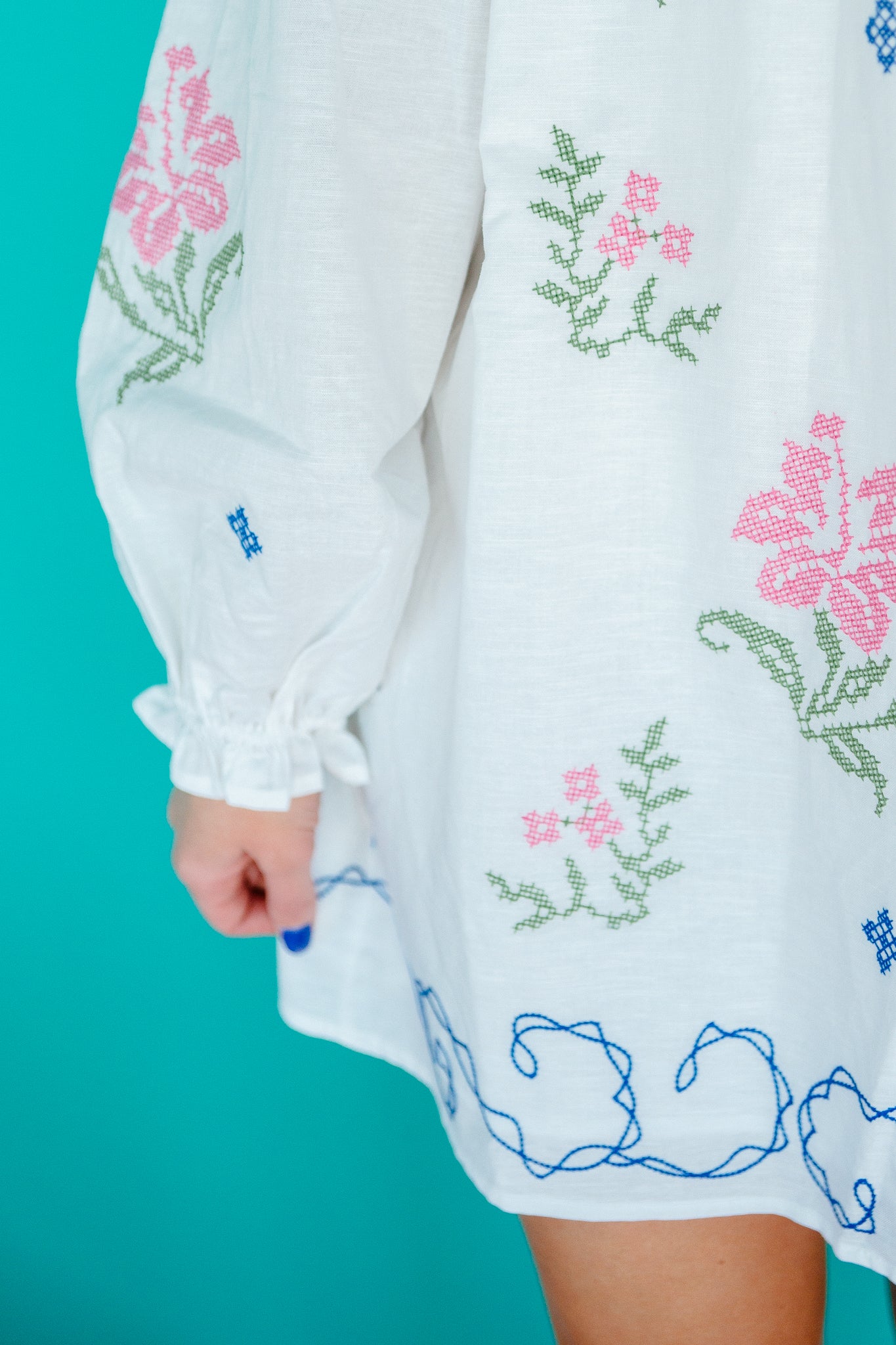 Cora Square Neck Mini Dress - Soft White