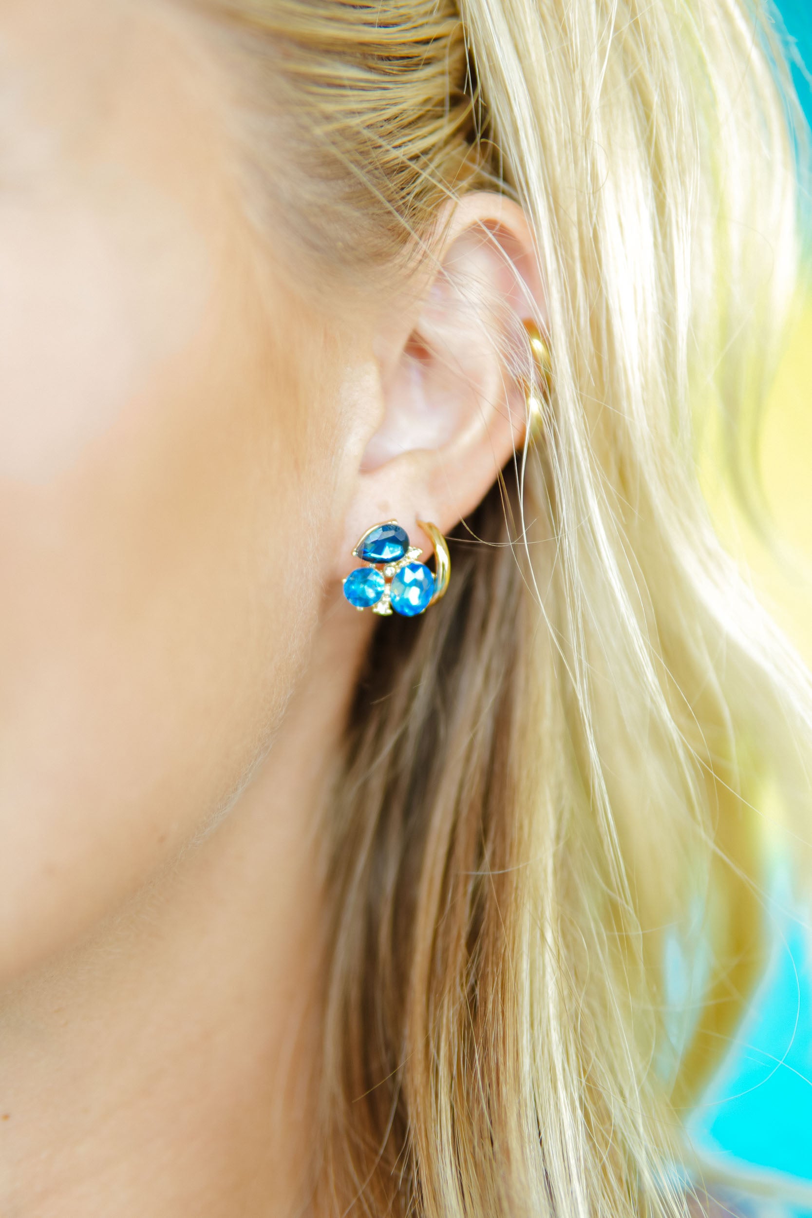 She's a Gem Crystal Stud Earring - Blue