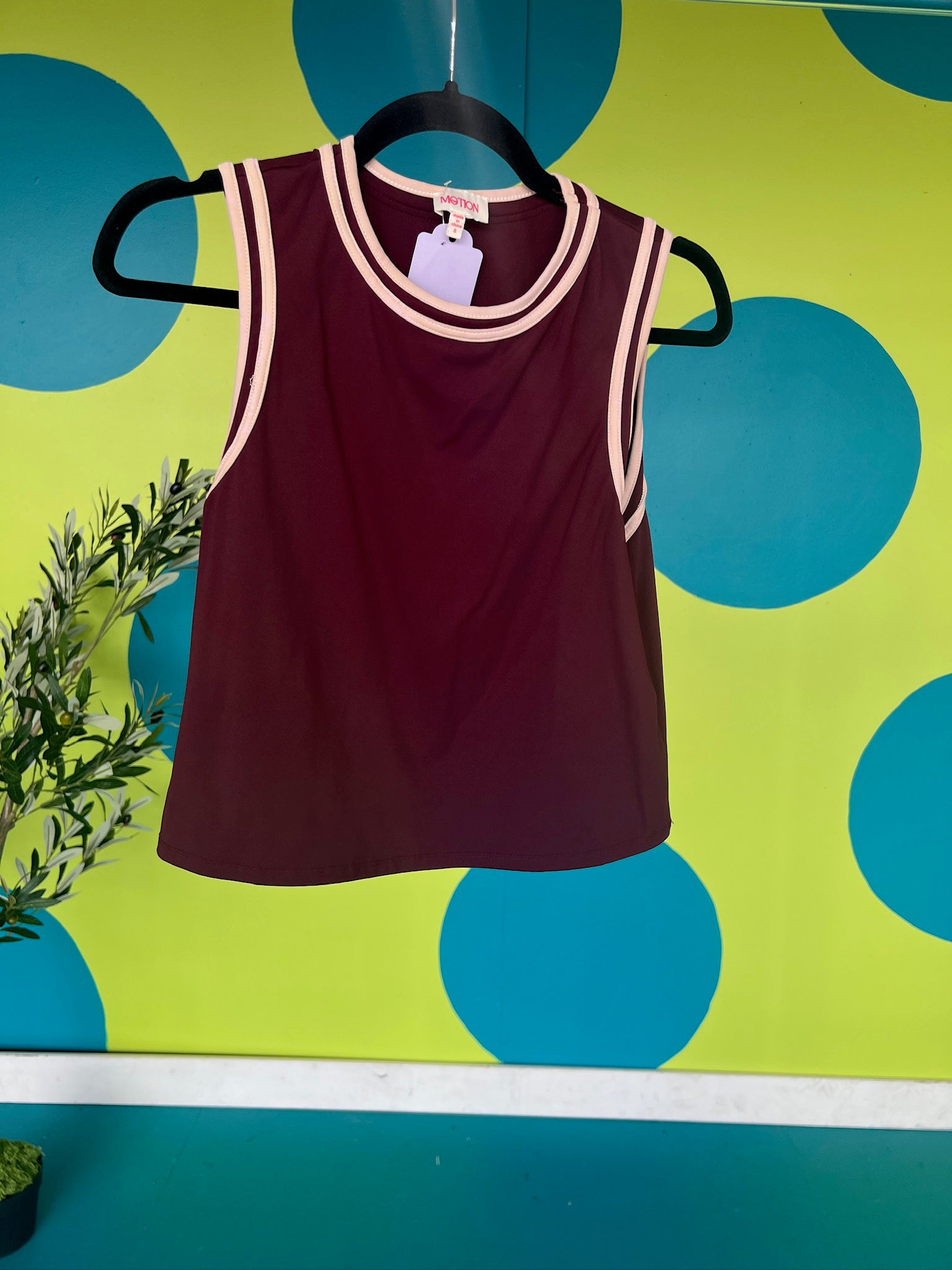 [Defect Sale] Lindsey Active Tank - Wine - SMALL