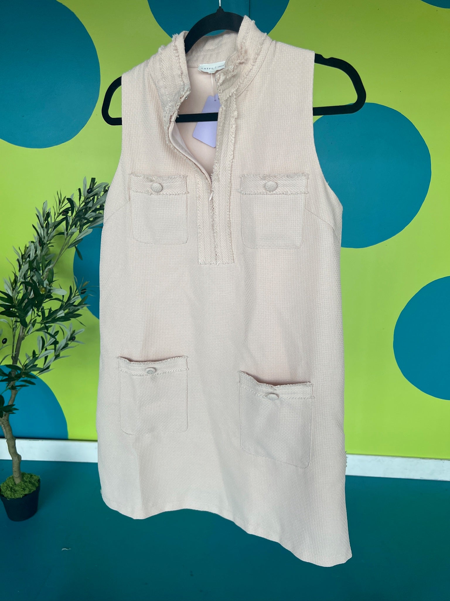 [Defect Sale] Tamara Shift Mini Dress - Oatmeal -SMALL