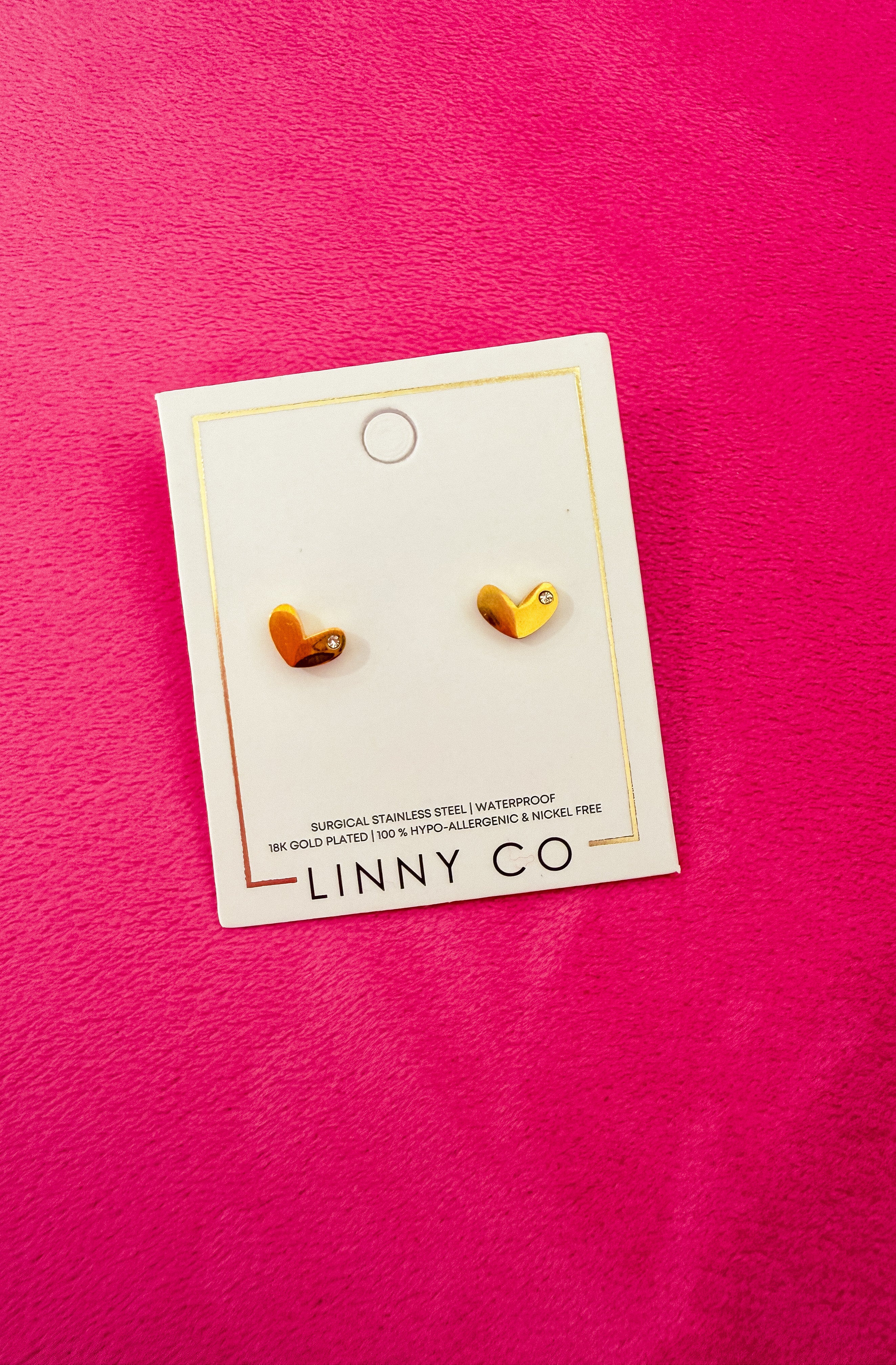 Eloise Heart Studs - Gold