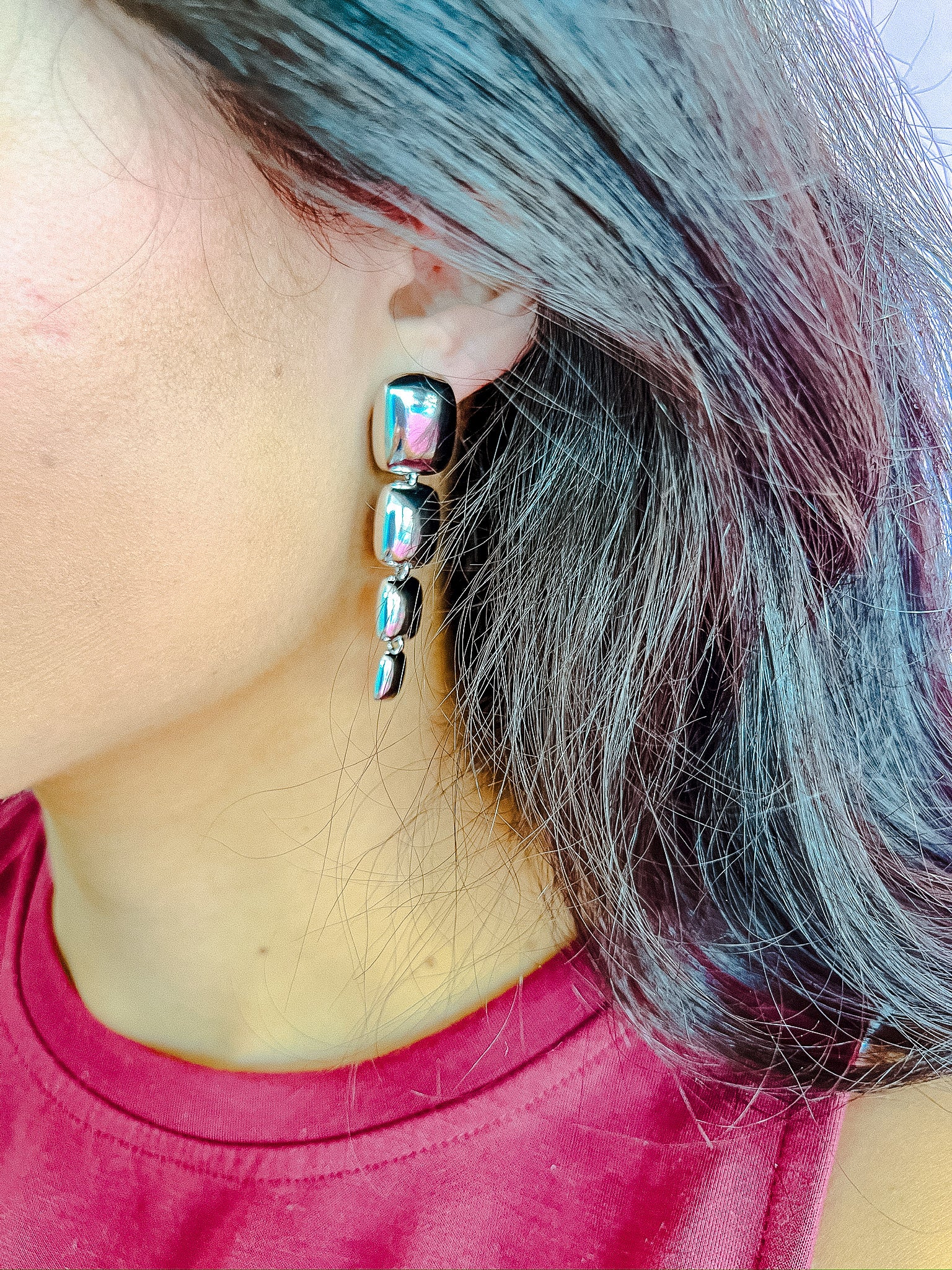 [Treasure Jewels] Majestic Drops Earrings - Silver