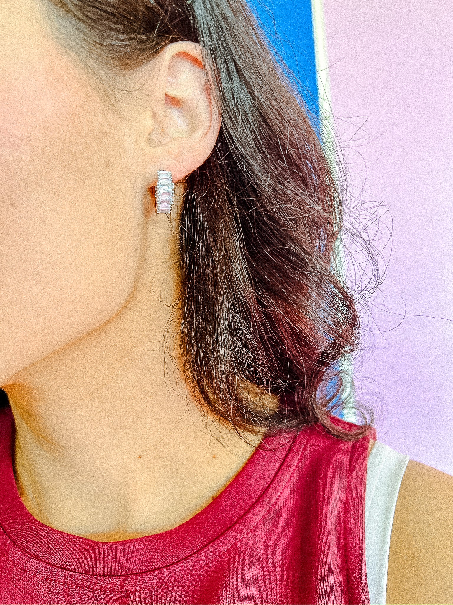 [Treasure Jewels] Sugar Spark Huggie Earrings - Silver