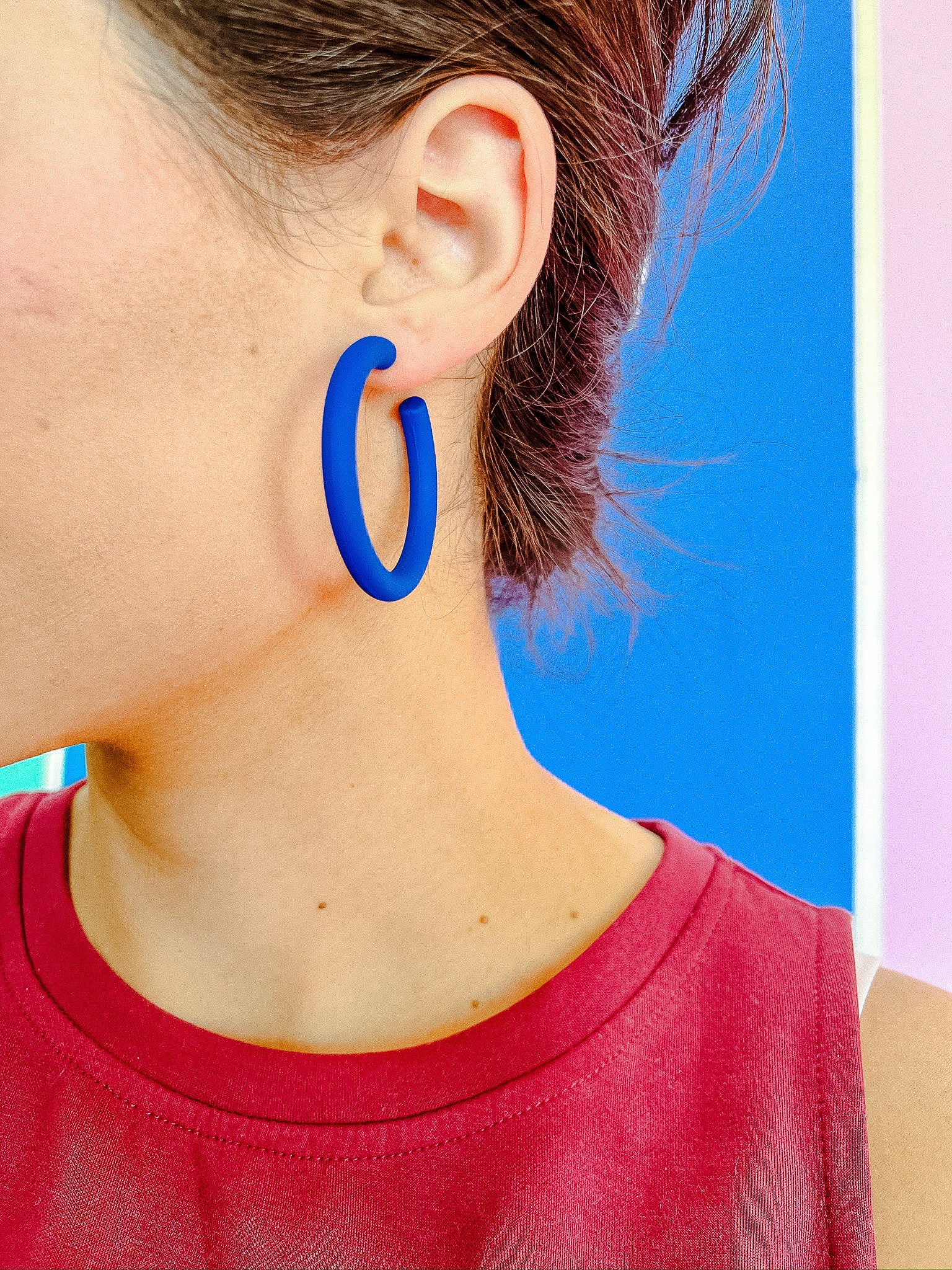 [Treasure Jewels] Feeling Blue Hoop Earrings - Royal Blue