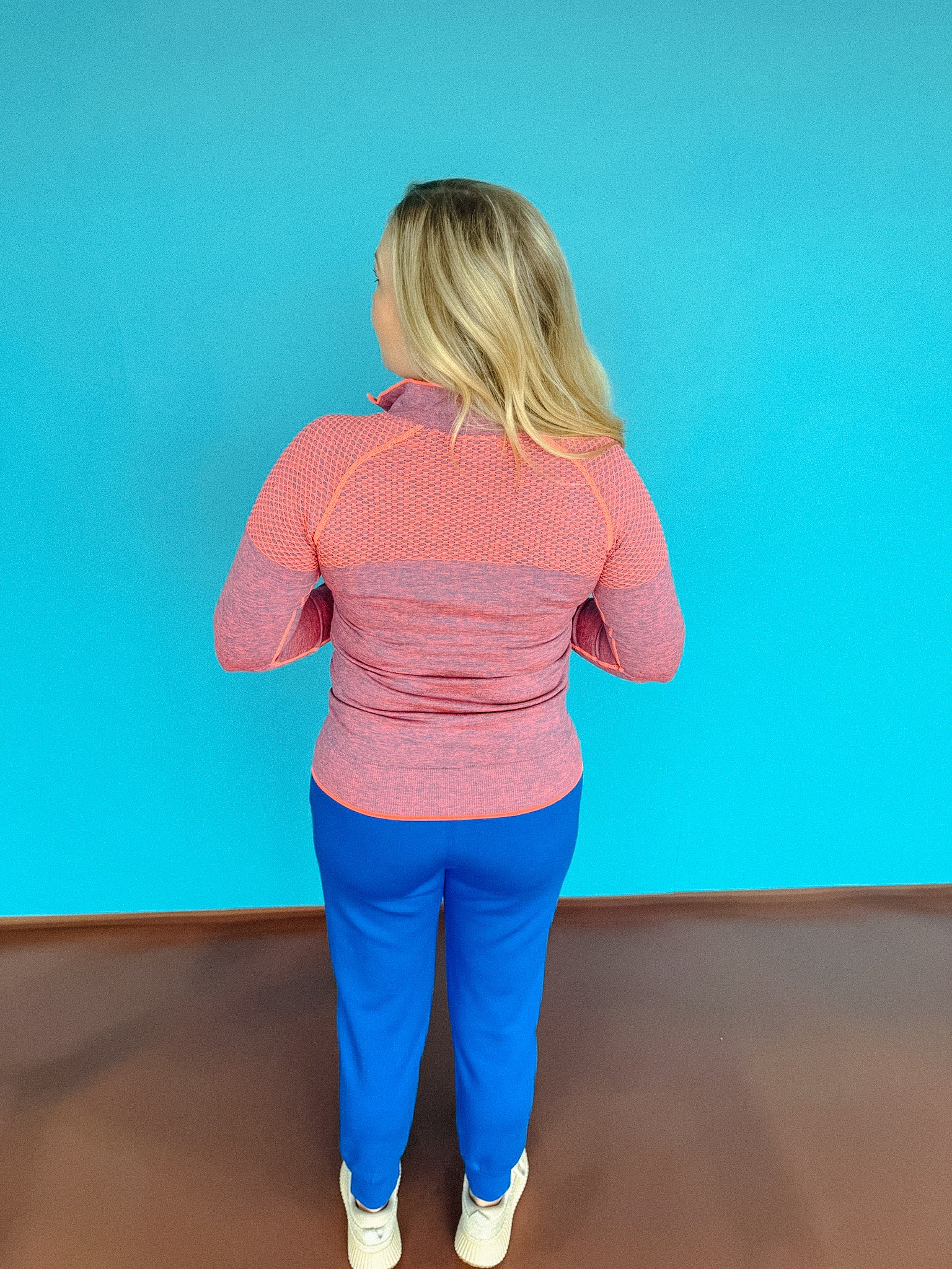 Ready Set Go Active Jacket - Neon Orange + Blue