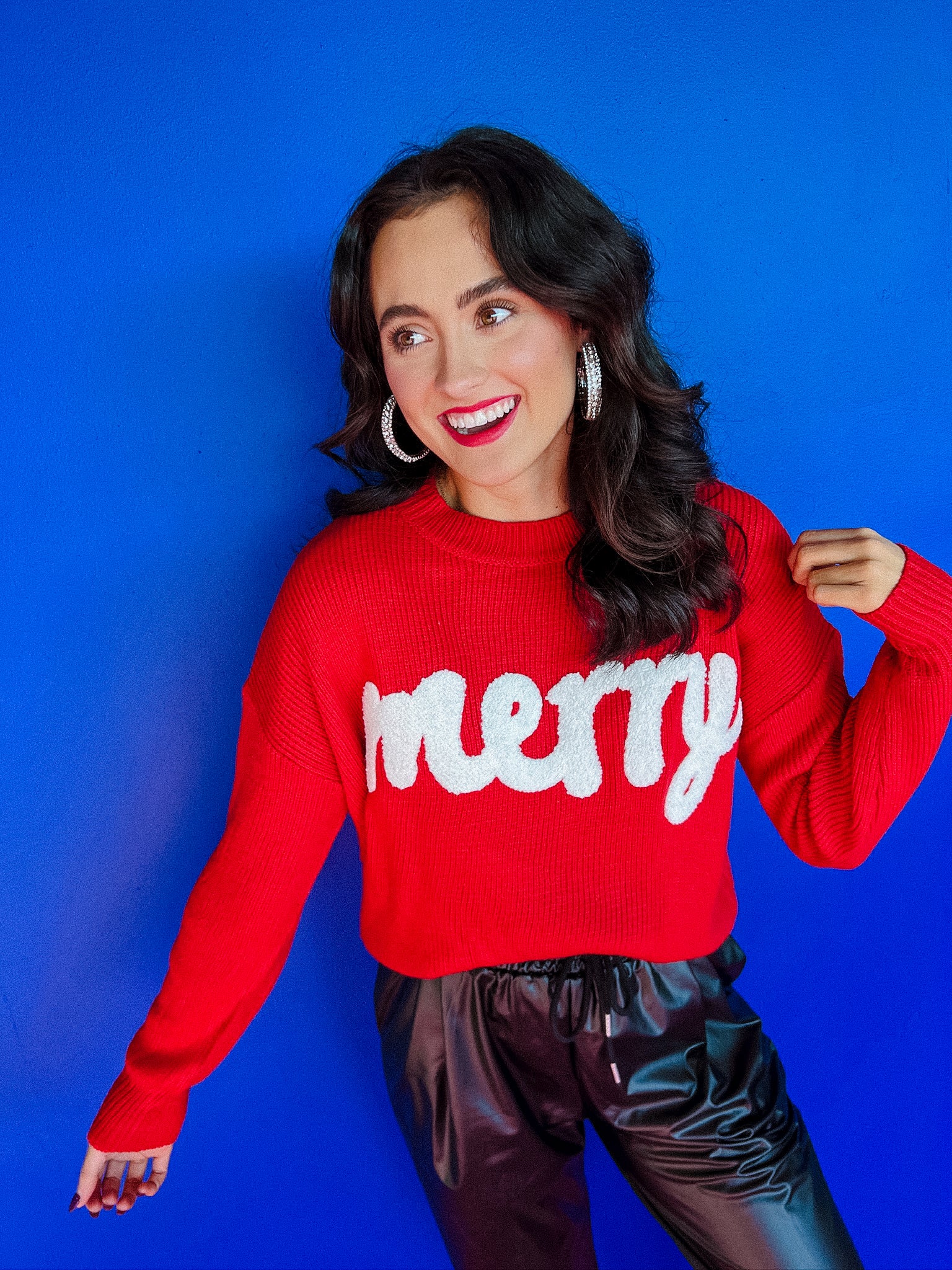 Be Merry Holiday Sweater - Cool Red