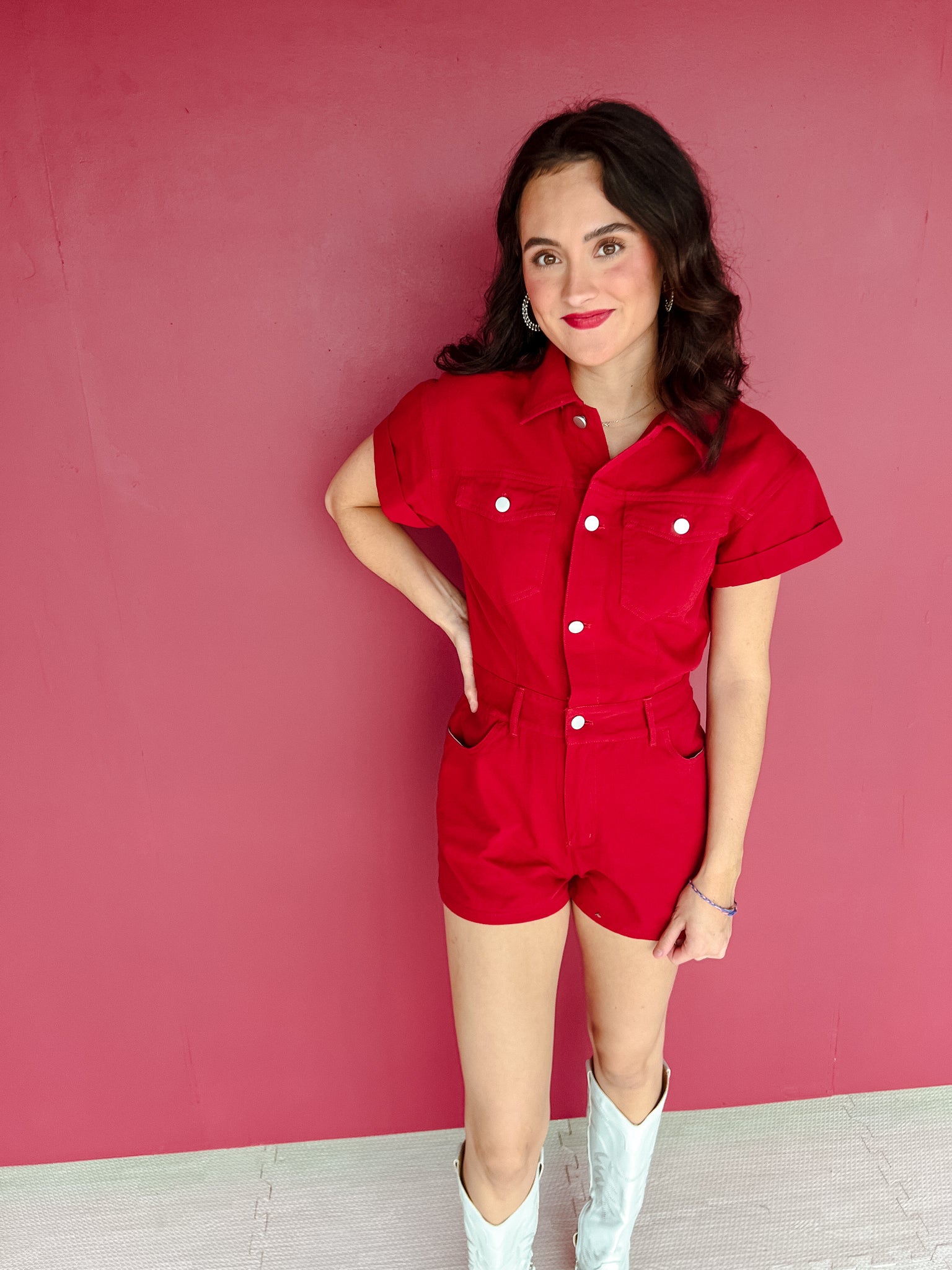 Melody Romper - Cool Red