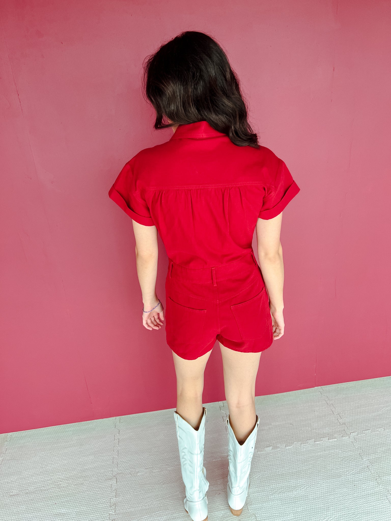 Melody Romper - Cool Red