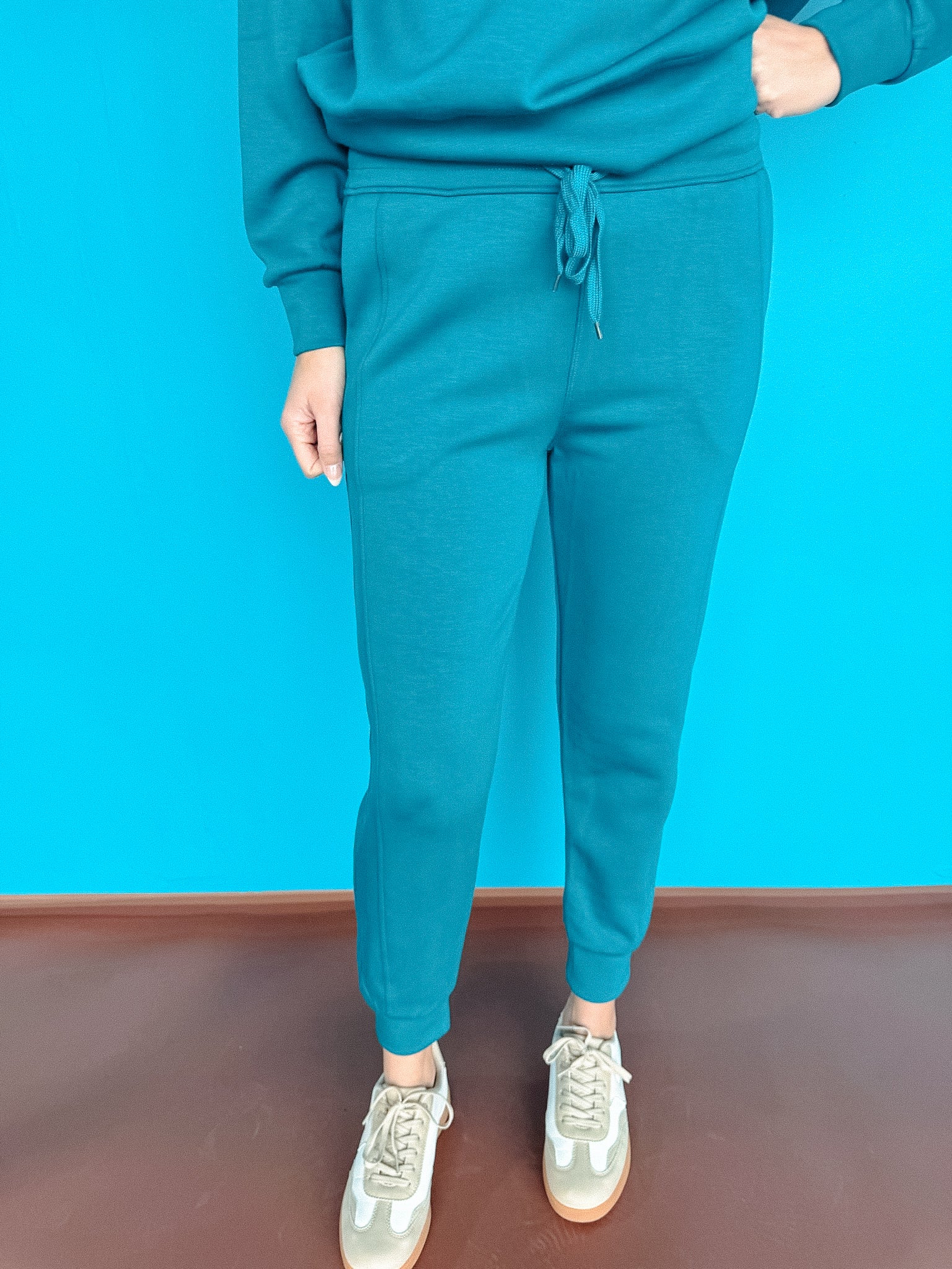 New Beginnings Scuba Sweatshirt and Jogger Set - Kingfisher