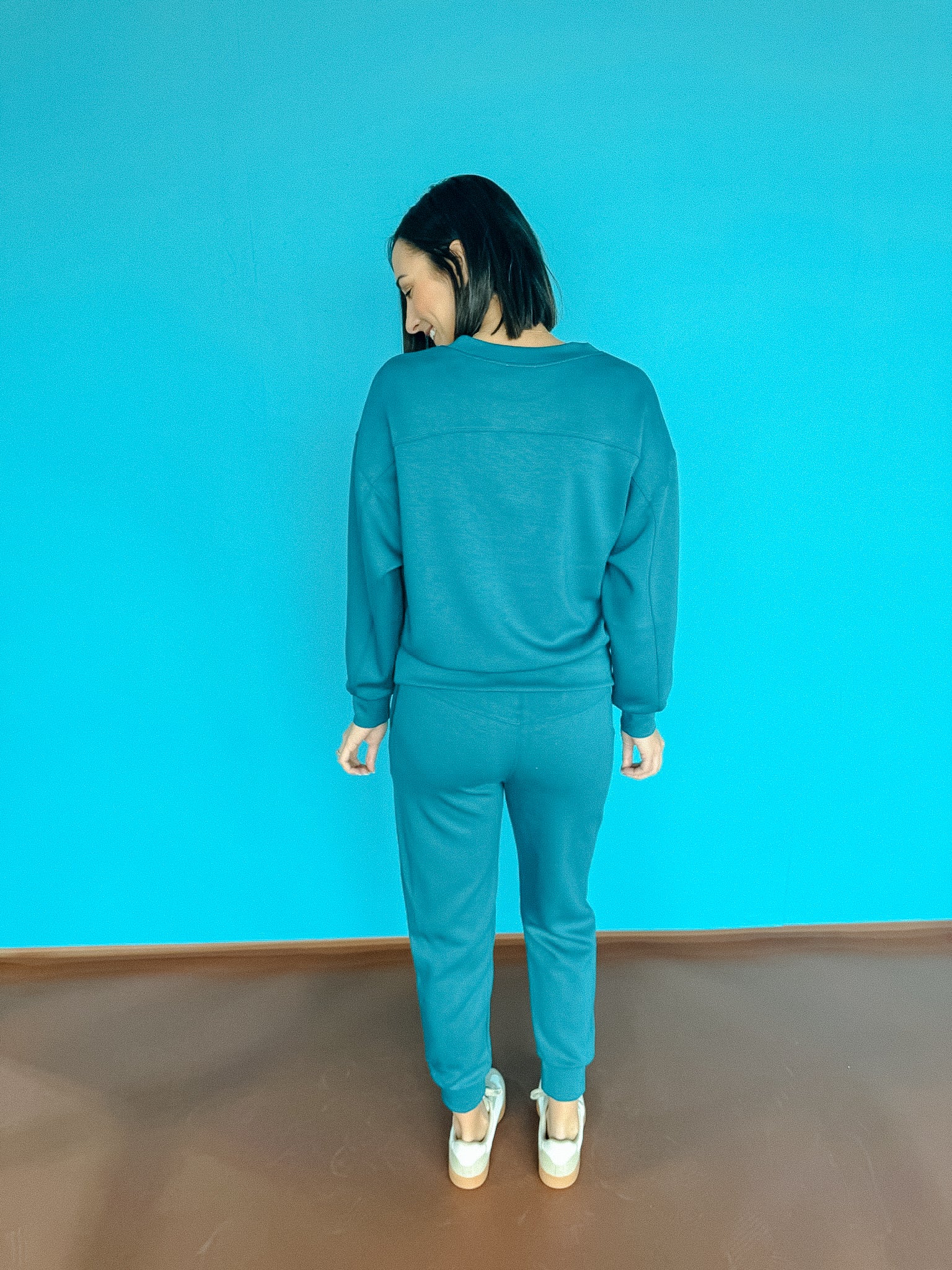 New Beginnings Scuba Sweatshirt and Jogger Set - Kingfisher