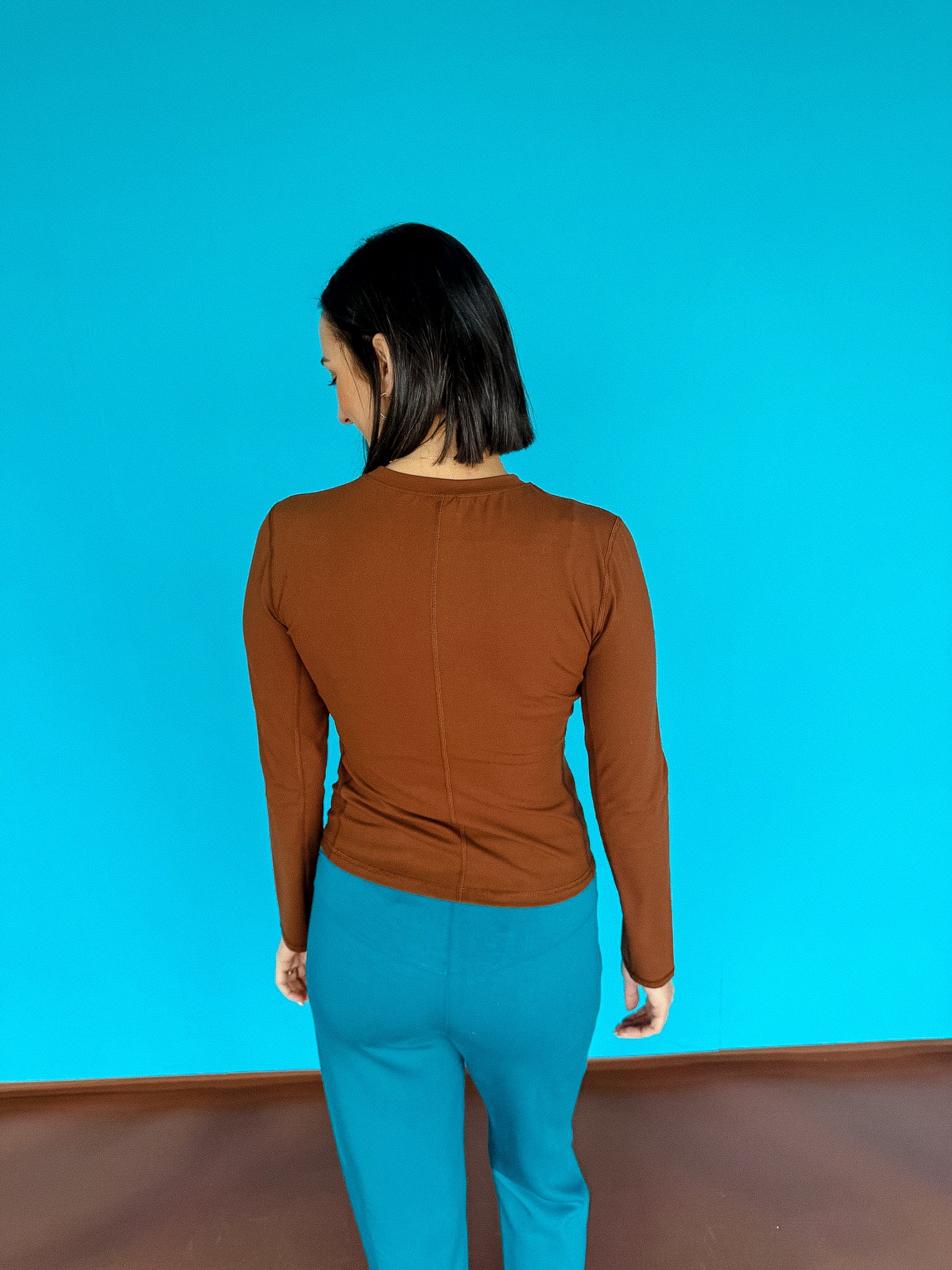 Jeralee Long Sleeve Performance Top - Chocolate