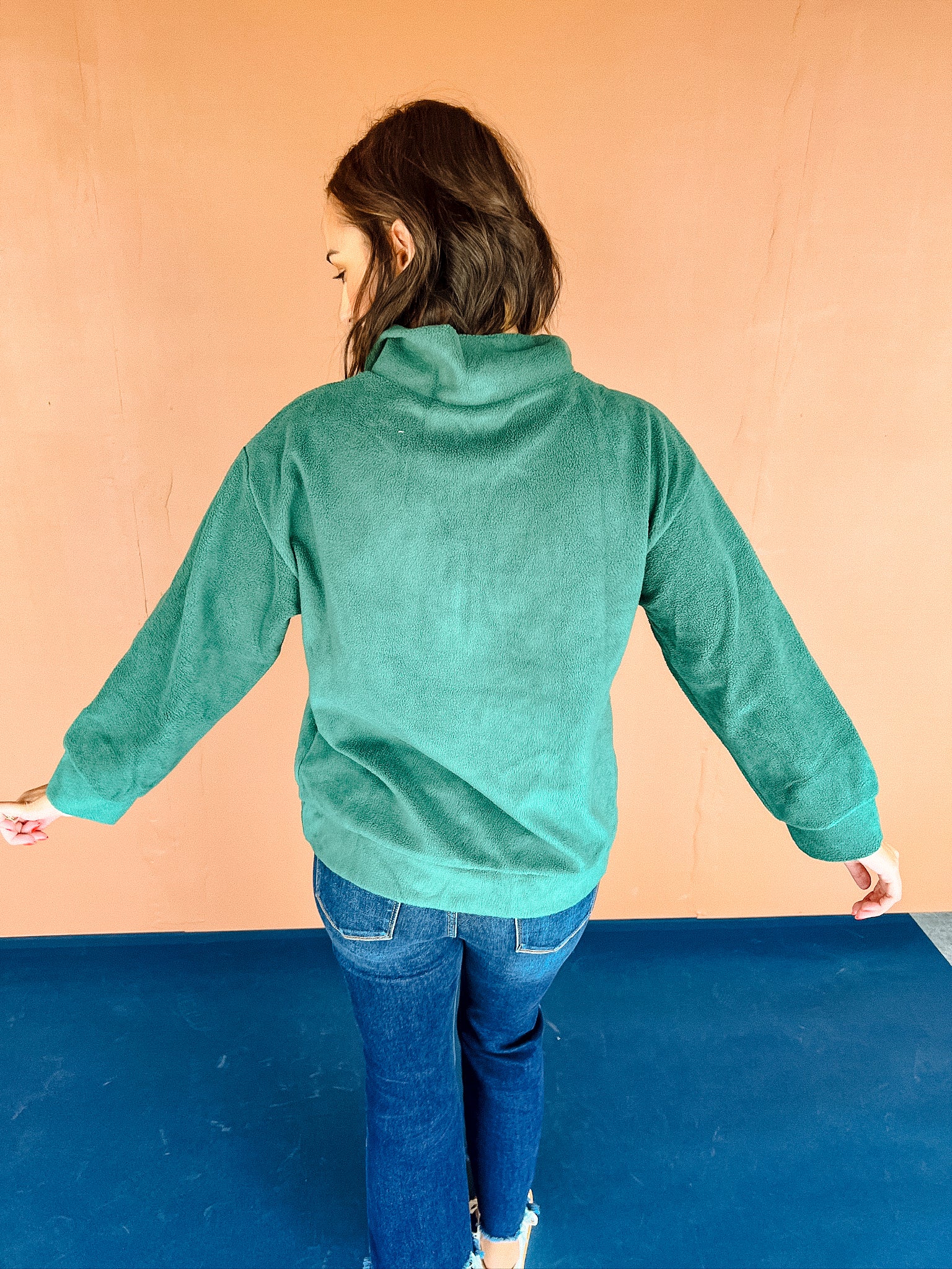 Jenna Half Zip Pullover - Forest Green