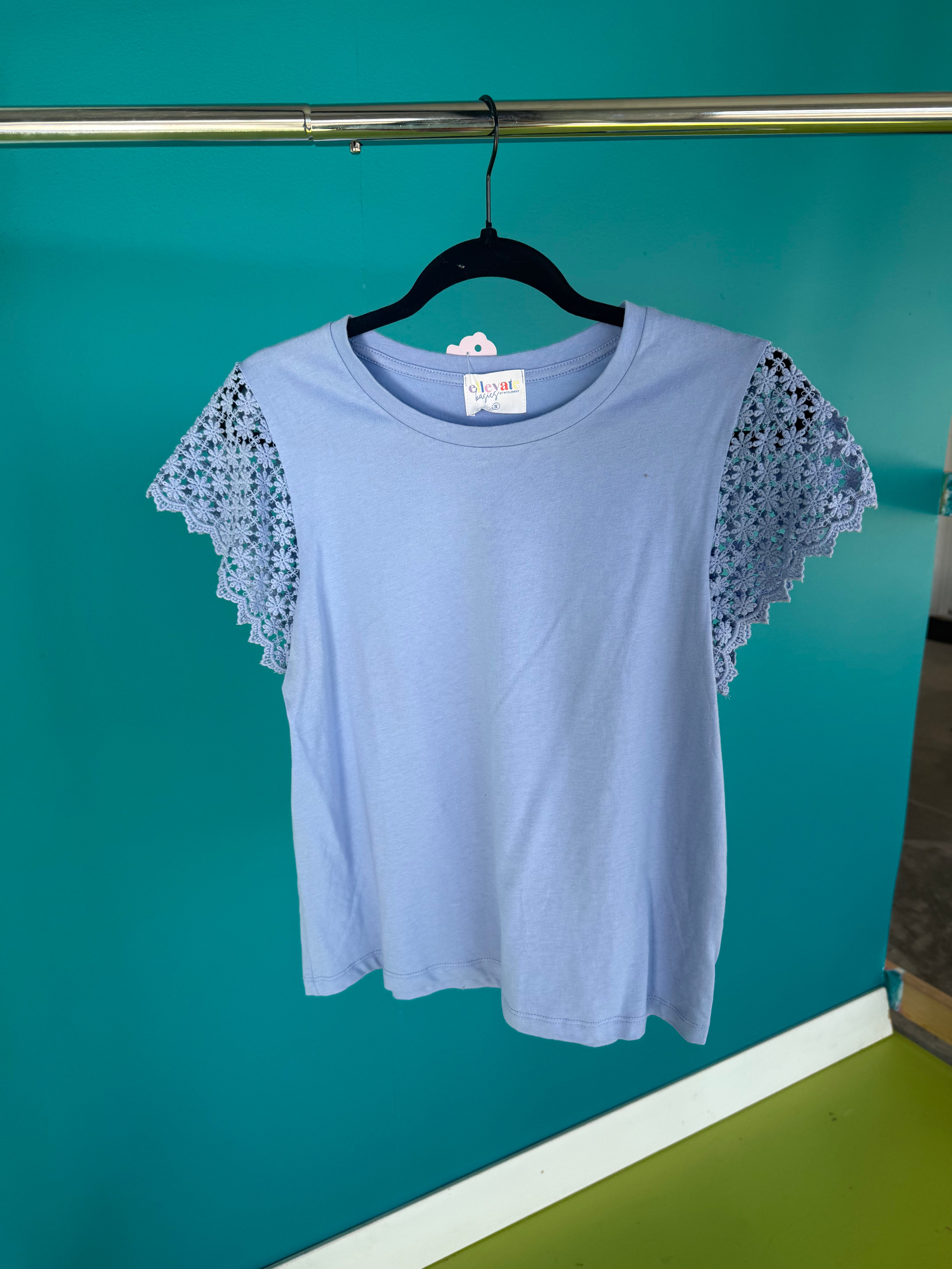 [Defect Sale] Kiersten Scalloped Lace Tee - Hyacinth- SMALL