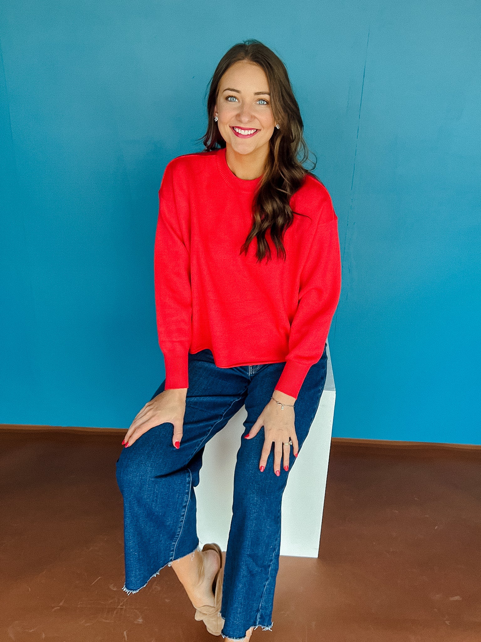 Anastasia Basic Sweater - True Red