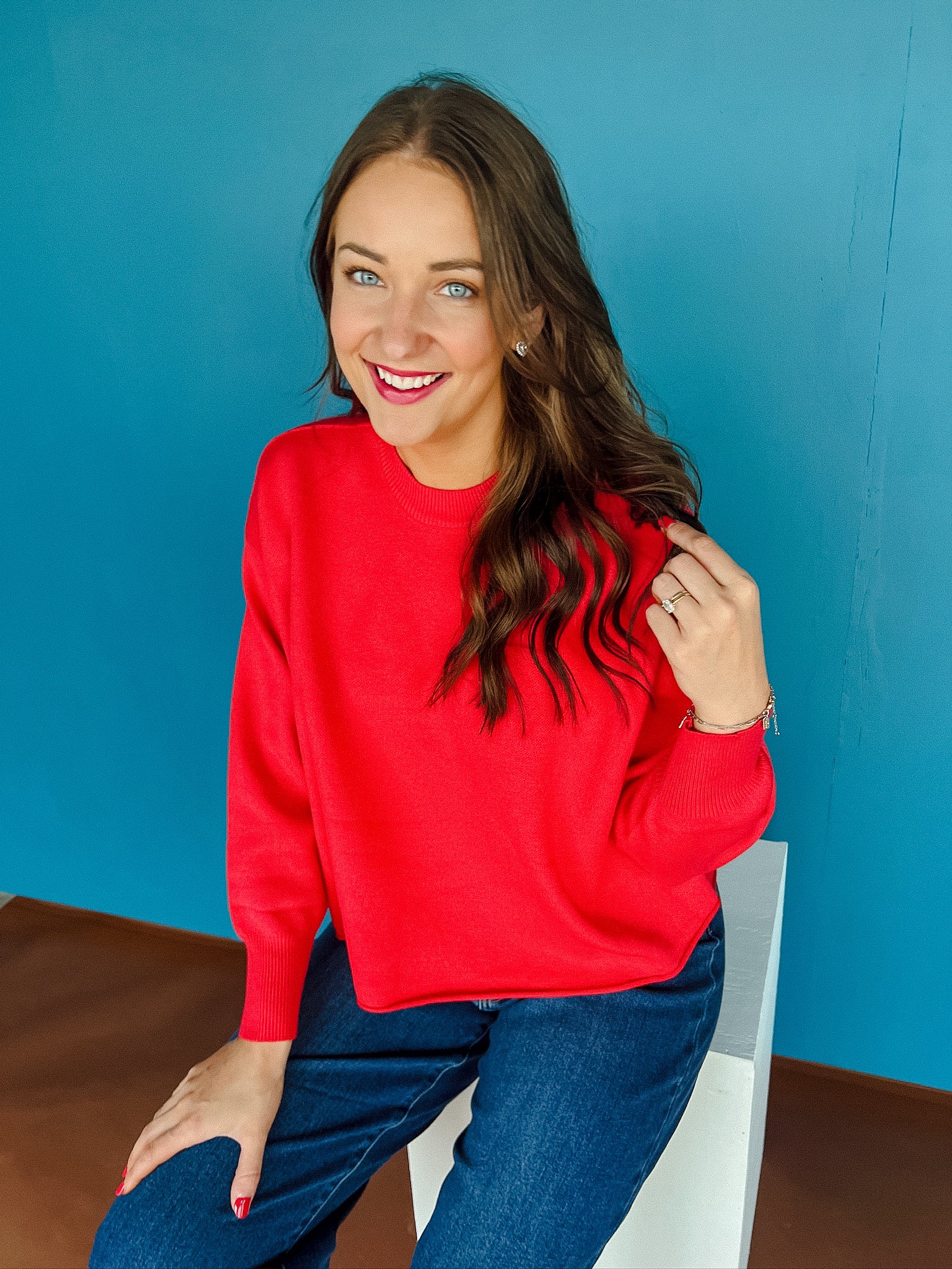 Anastasia Basic Sweater - True Red