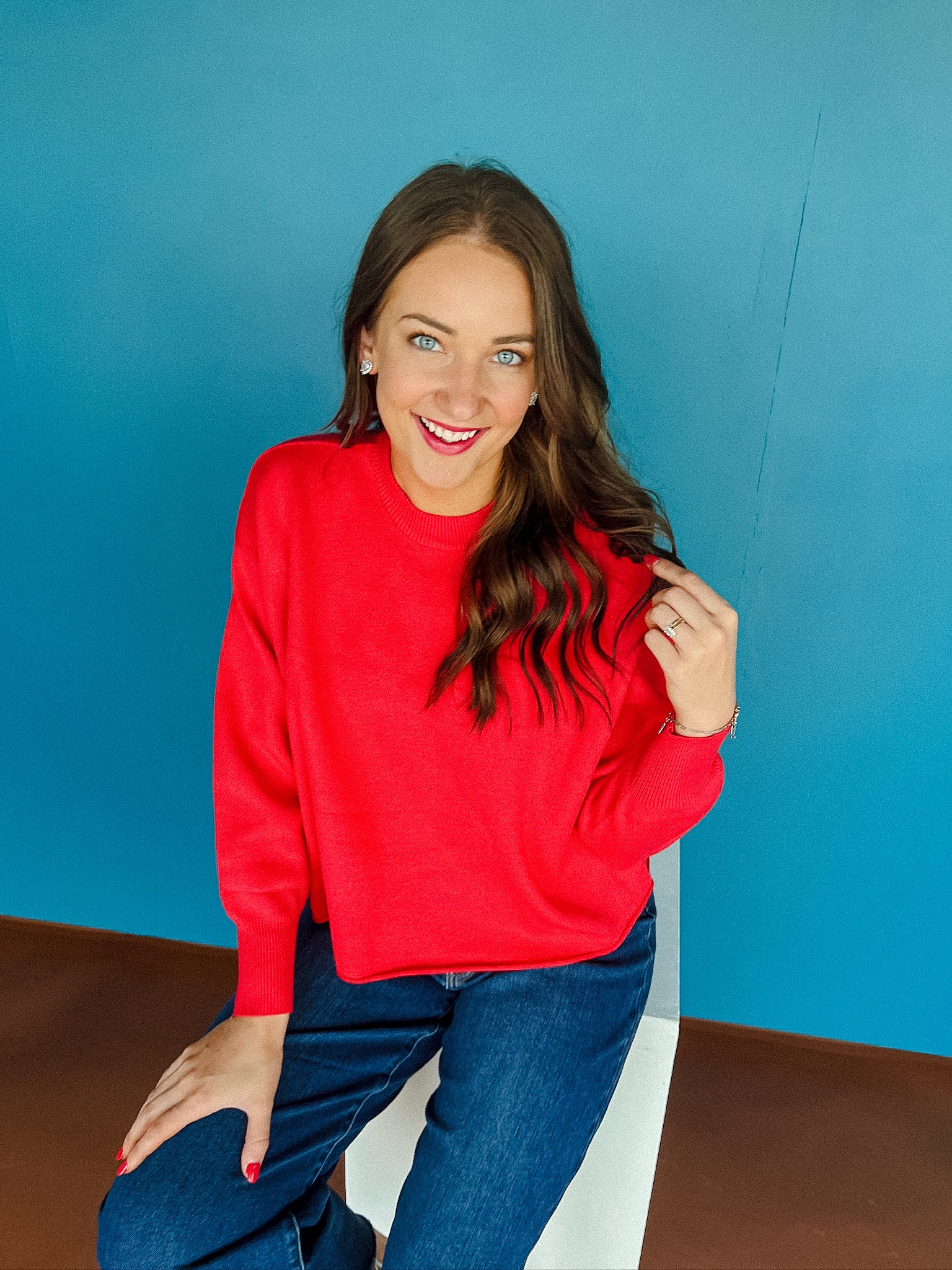 Anastasia Basic Sweater - True Red