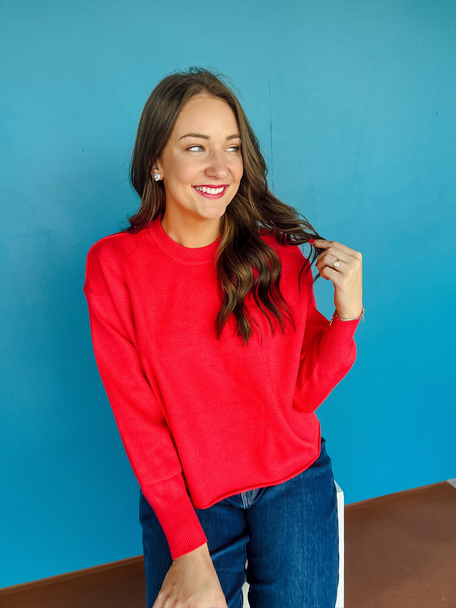 Anastasia Basic Sweater - True Red