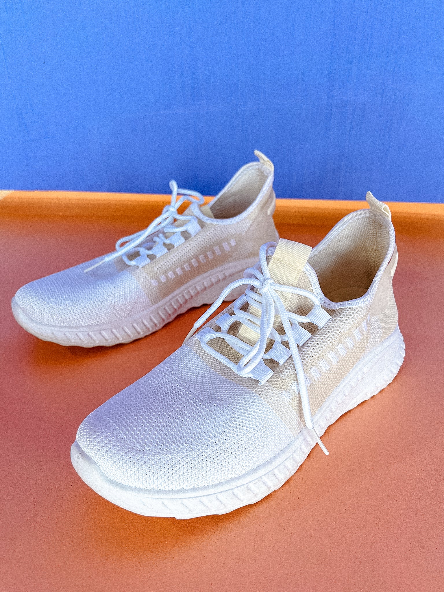 Step Up Sneaker - White + Beige