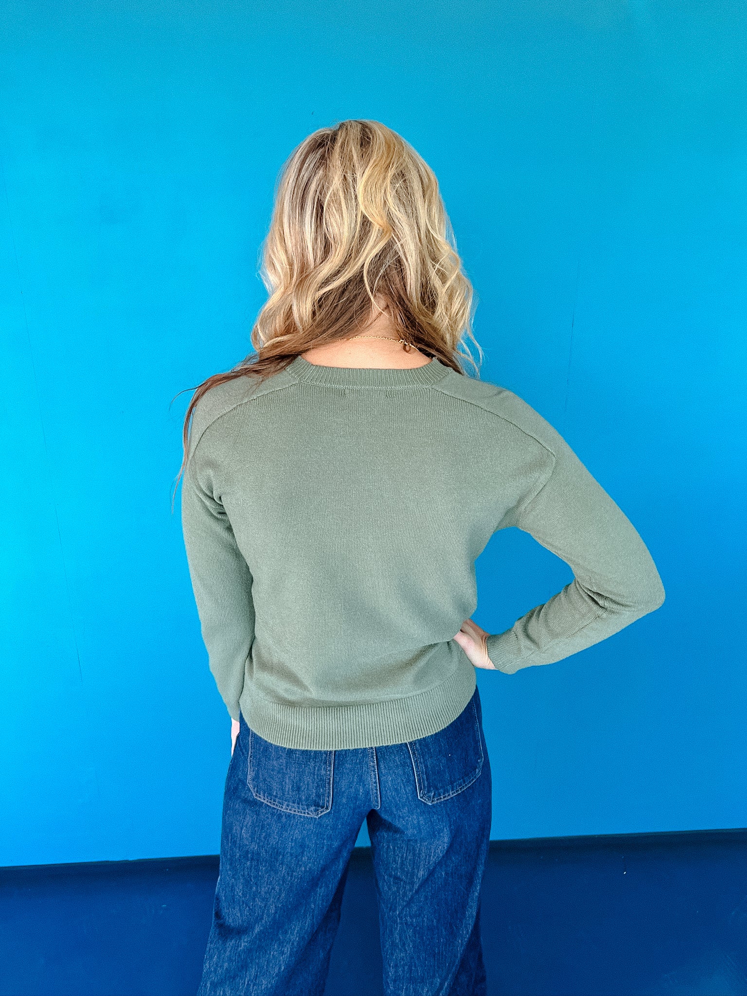 Zellie Crewneck Pullover - Basil