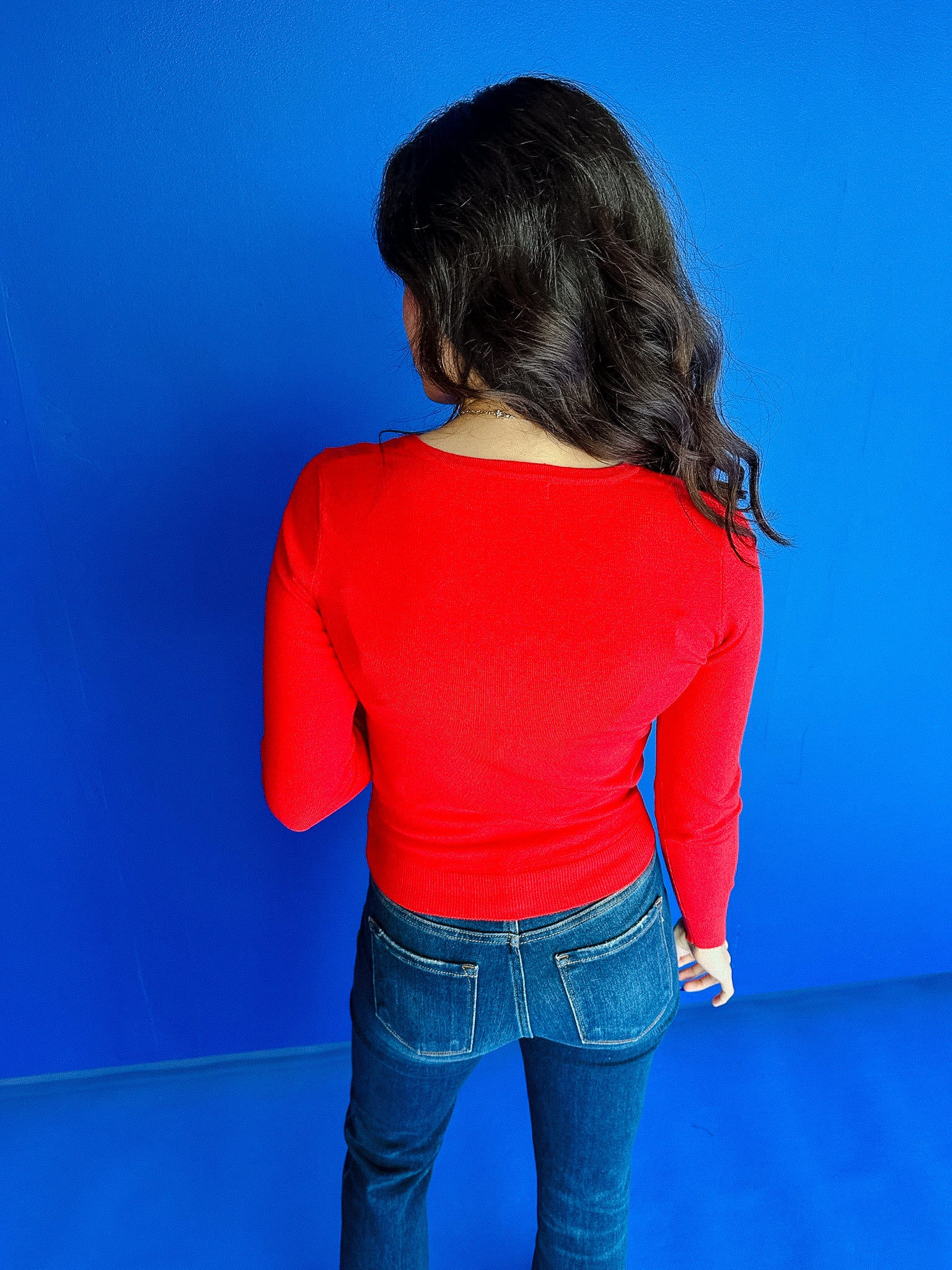 Annalise V-Neck Sweater - True Red