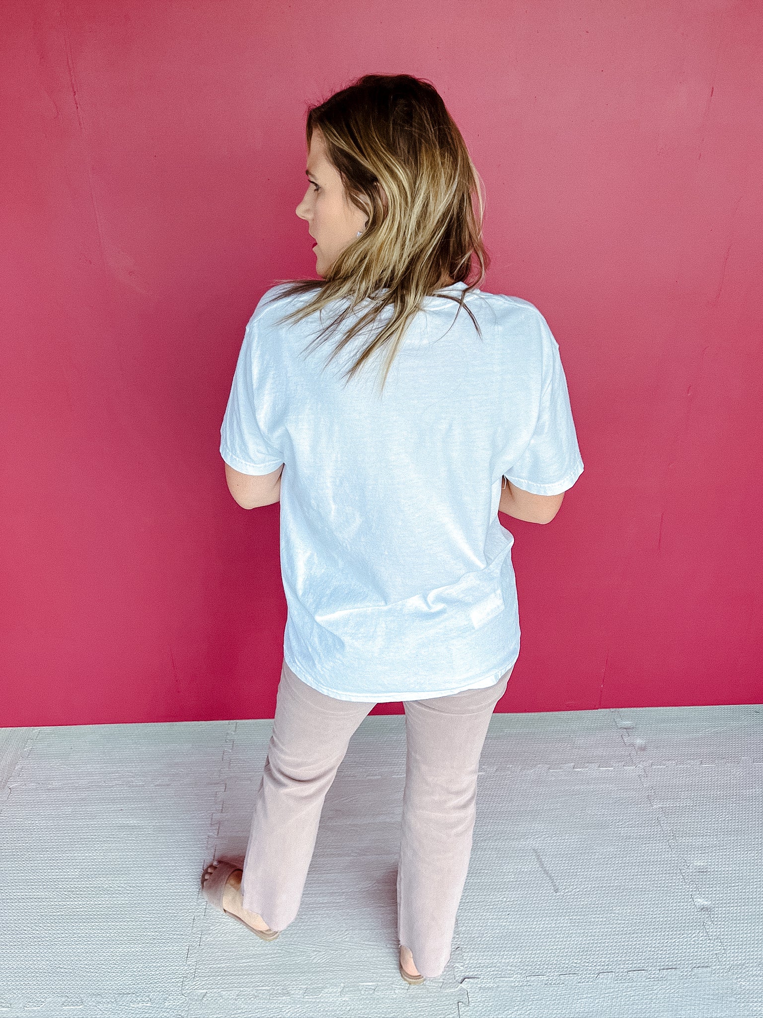 Nebraska Embroidered Tee - White + Primrose + Duck Egg + Plum