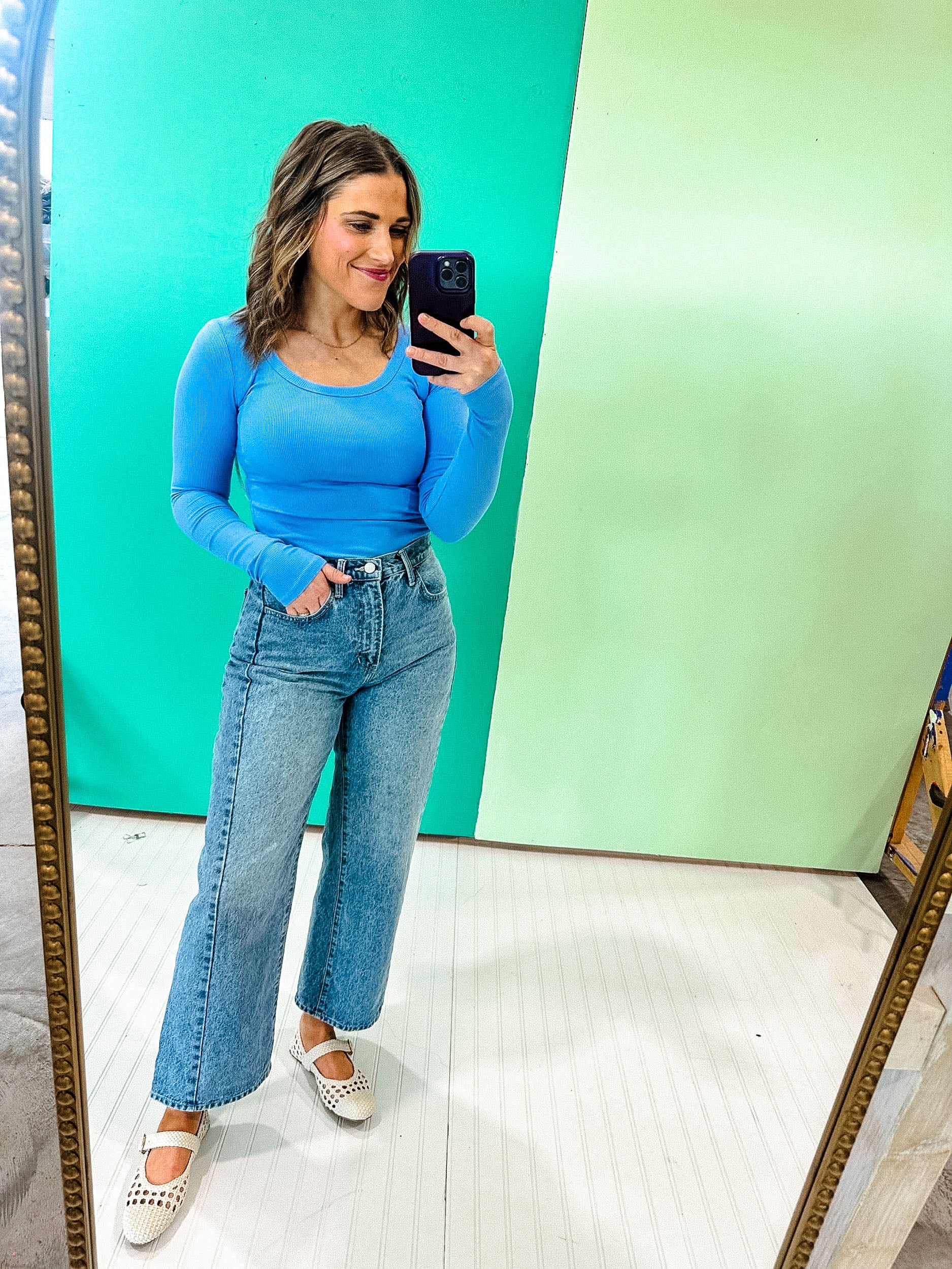 Loanne Long Sleeve Top - Sky Blue