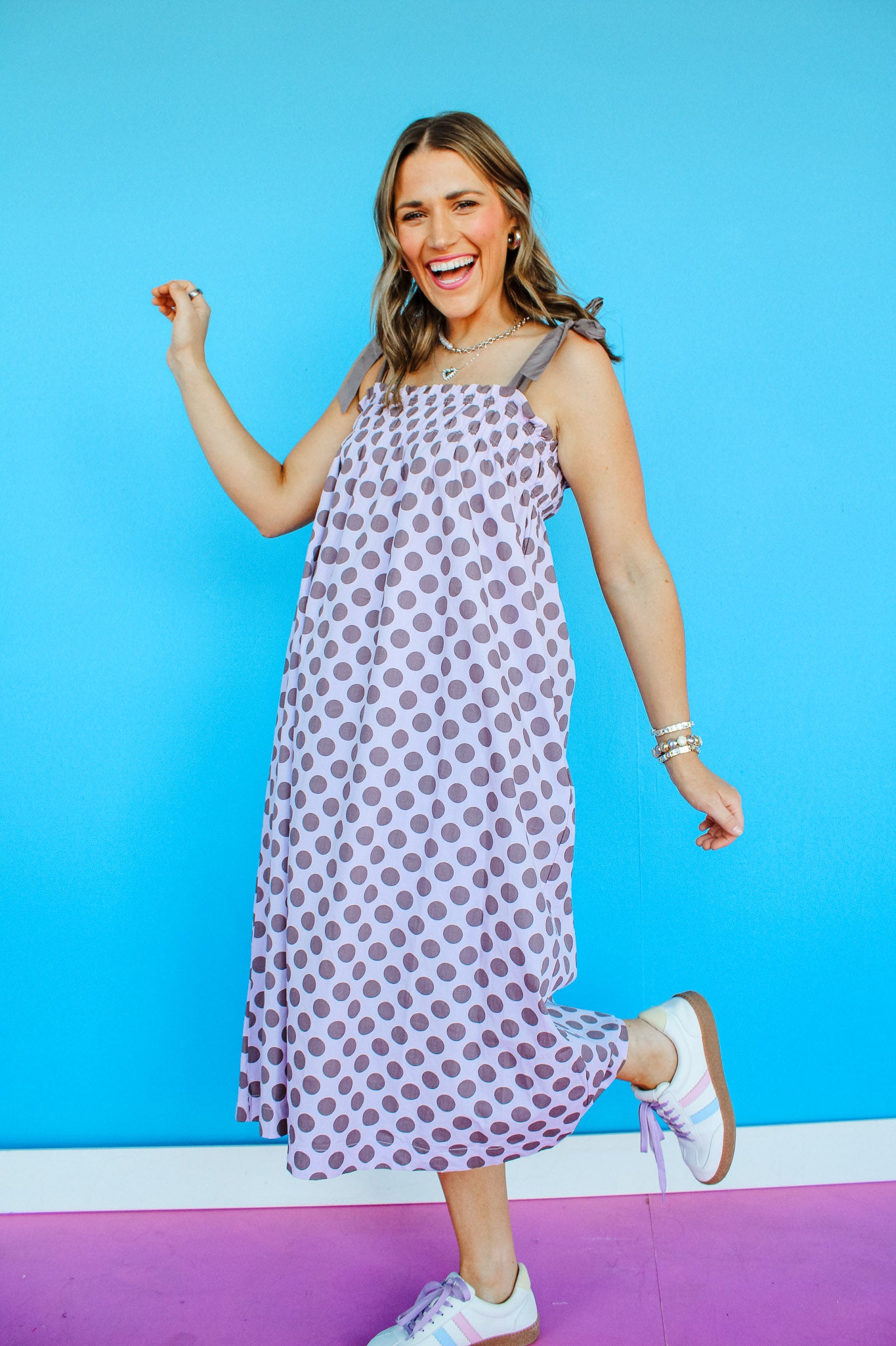 Varley Polka Dot Midi Dress