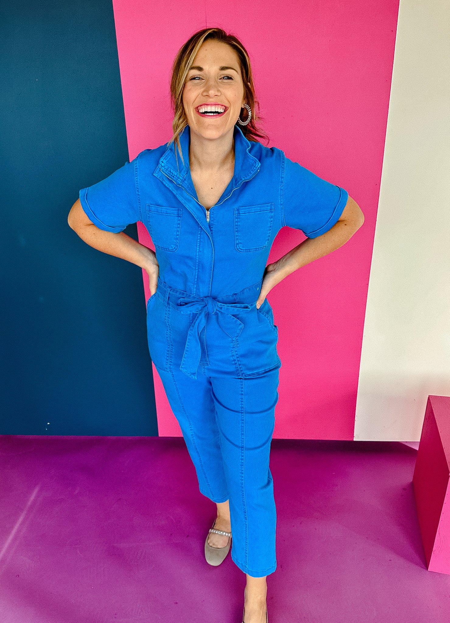 Crystal Jumpsuit - Cornflower/Bright Blue