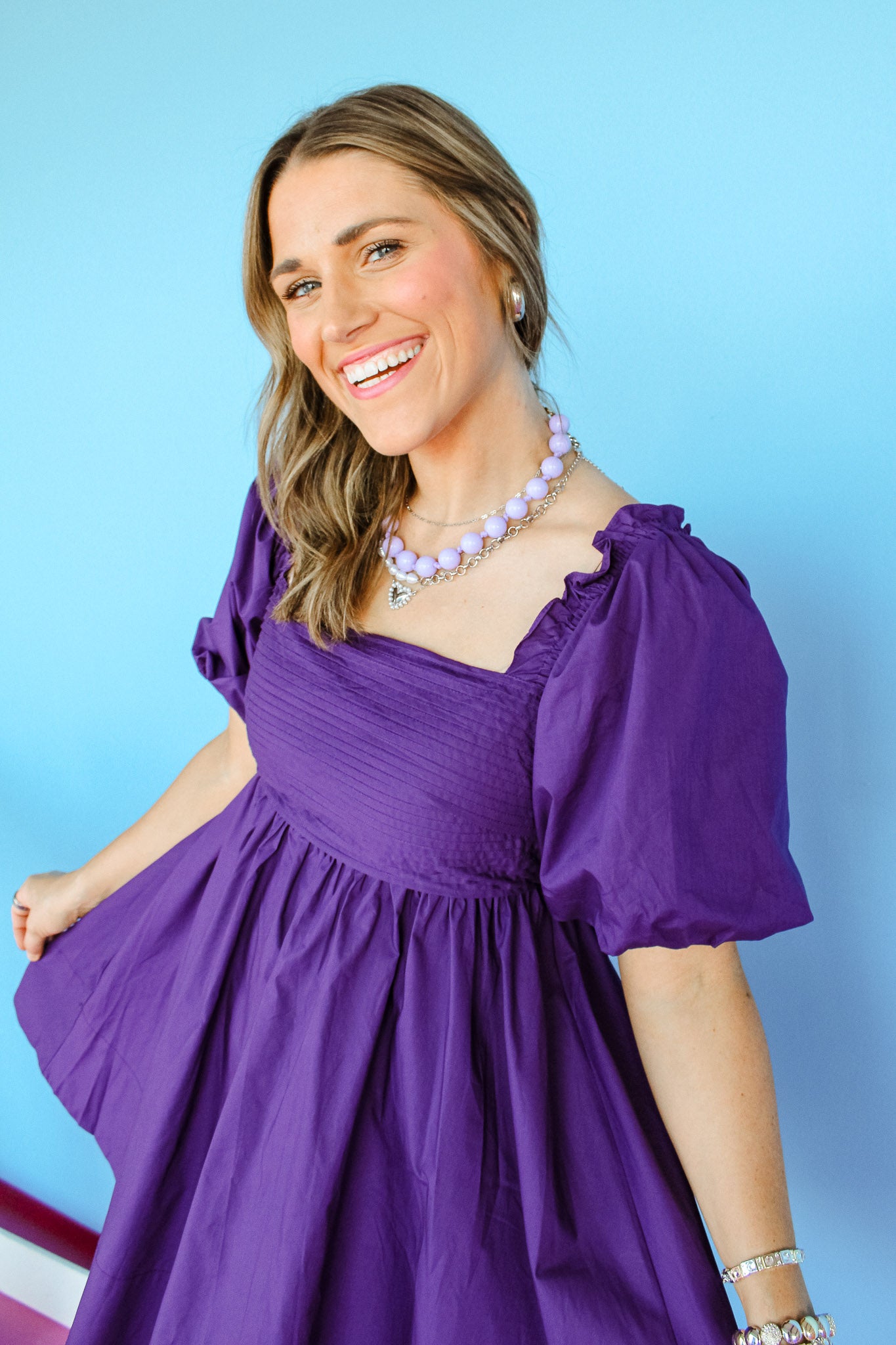 Manhattan Mini Dress - Smoked Grape
