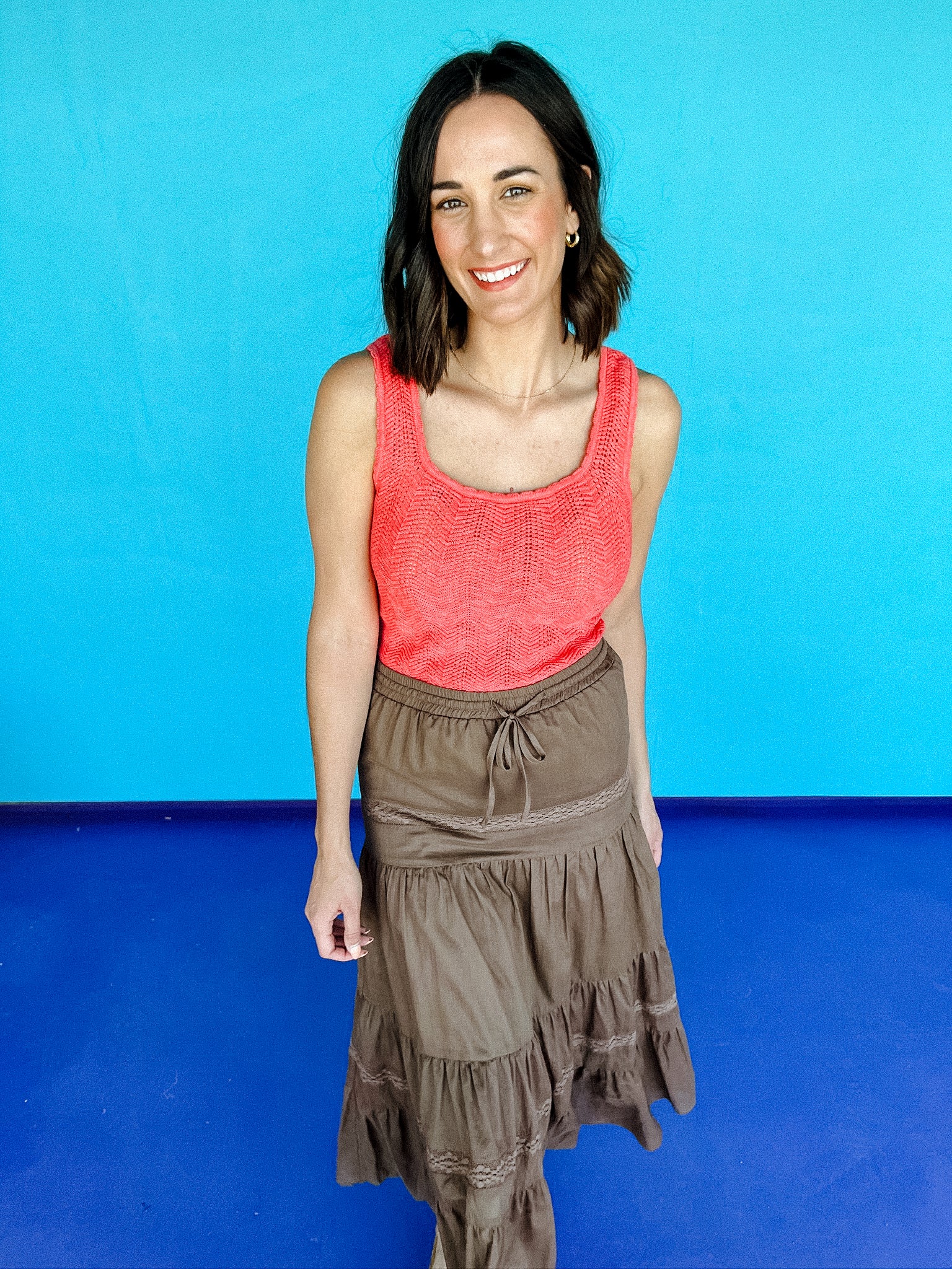 Merida Pointelle Tank - Coral