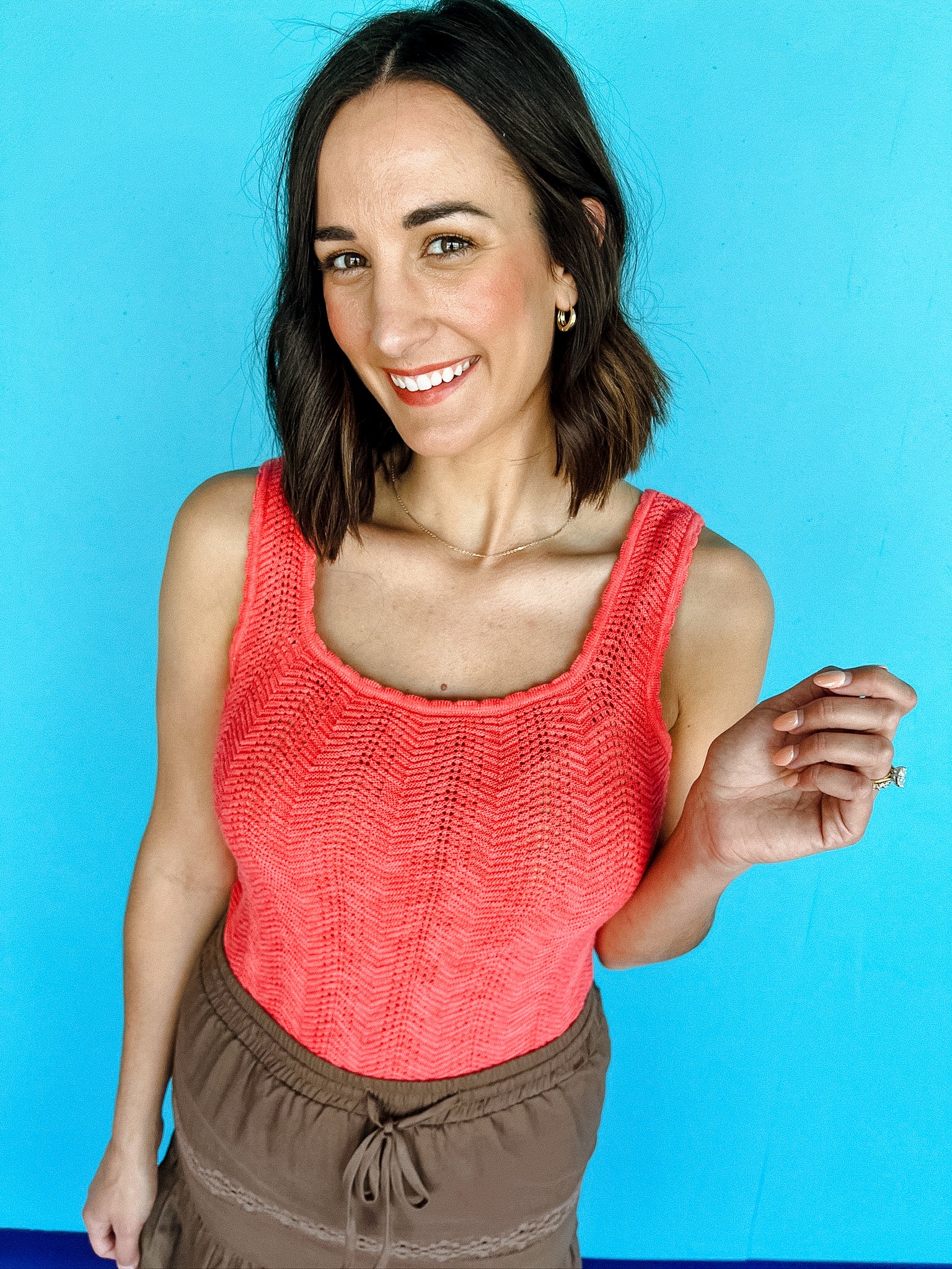 Merida Pointelle Tank - Coral