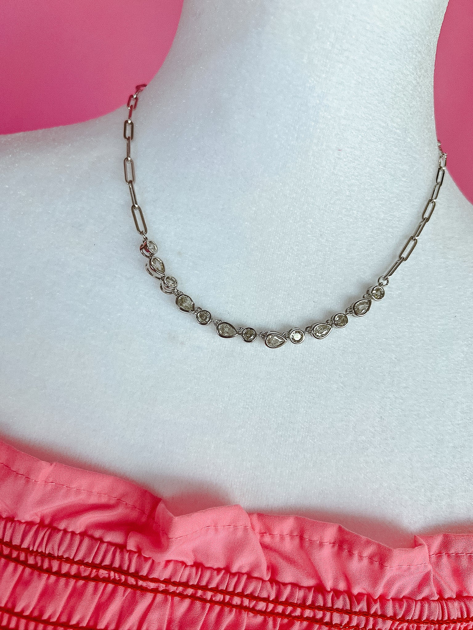[Treasure Jewels] Radiance Drops Necklace - Silver