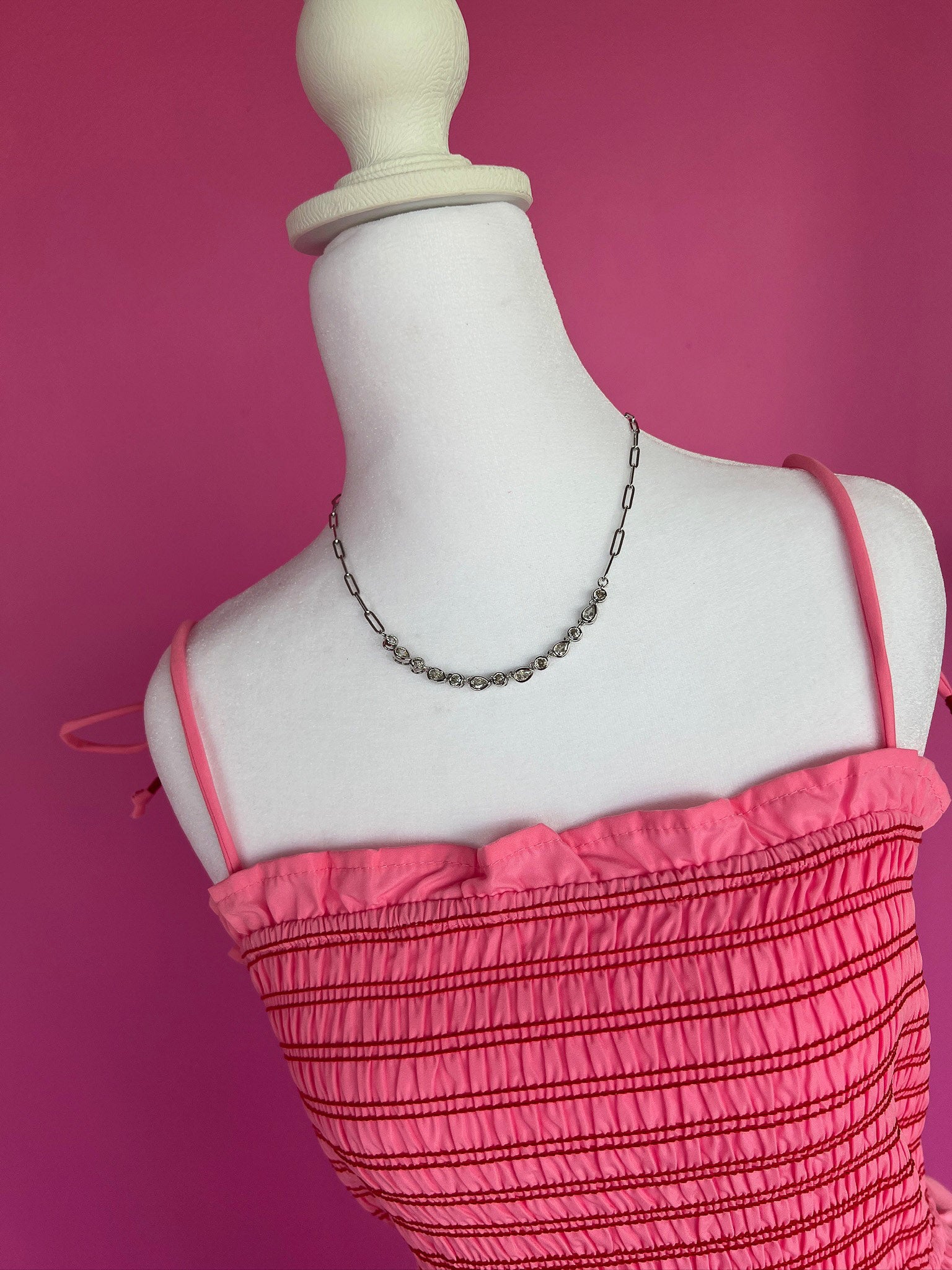 [Treasure Jewels] Radiance Drops Necklace - Silver