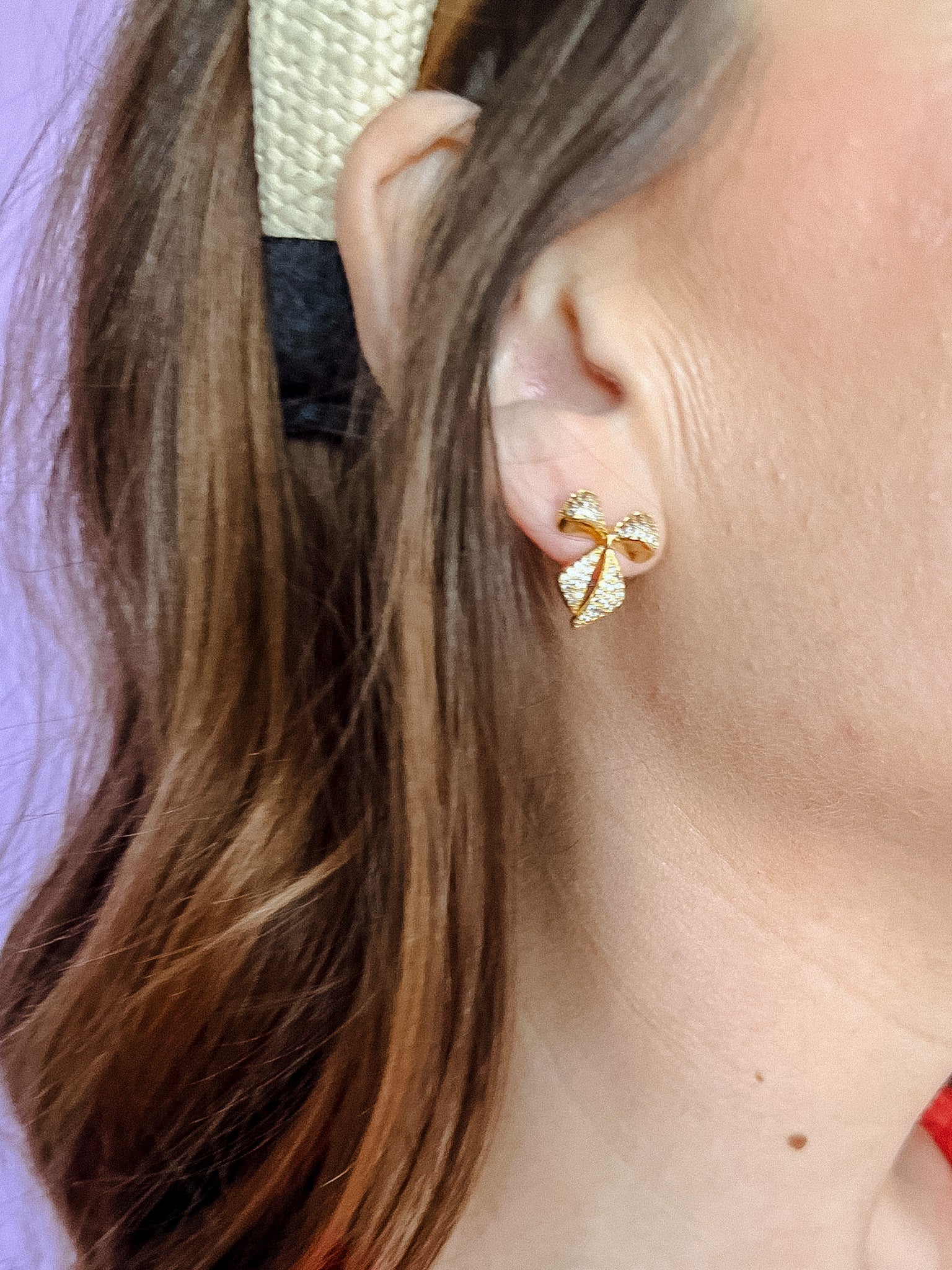 [Treasure Jewels] Tinkerbell Bow Earrings - Gold