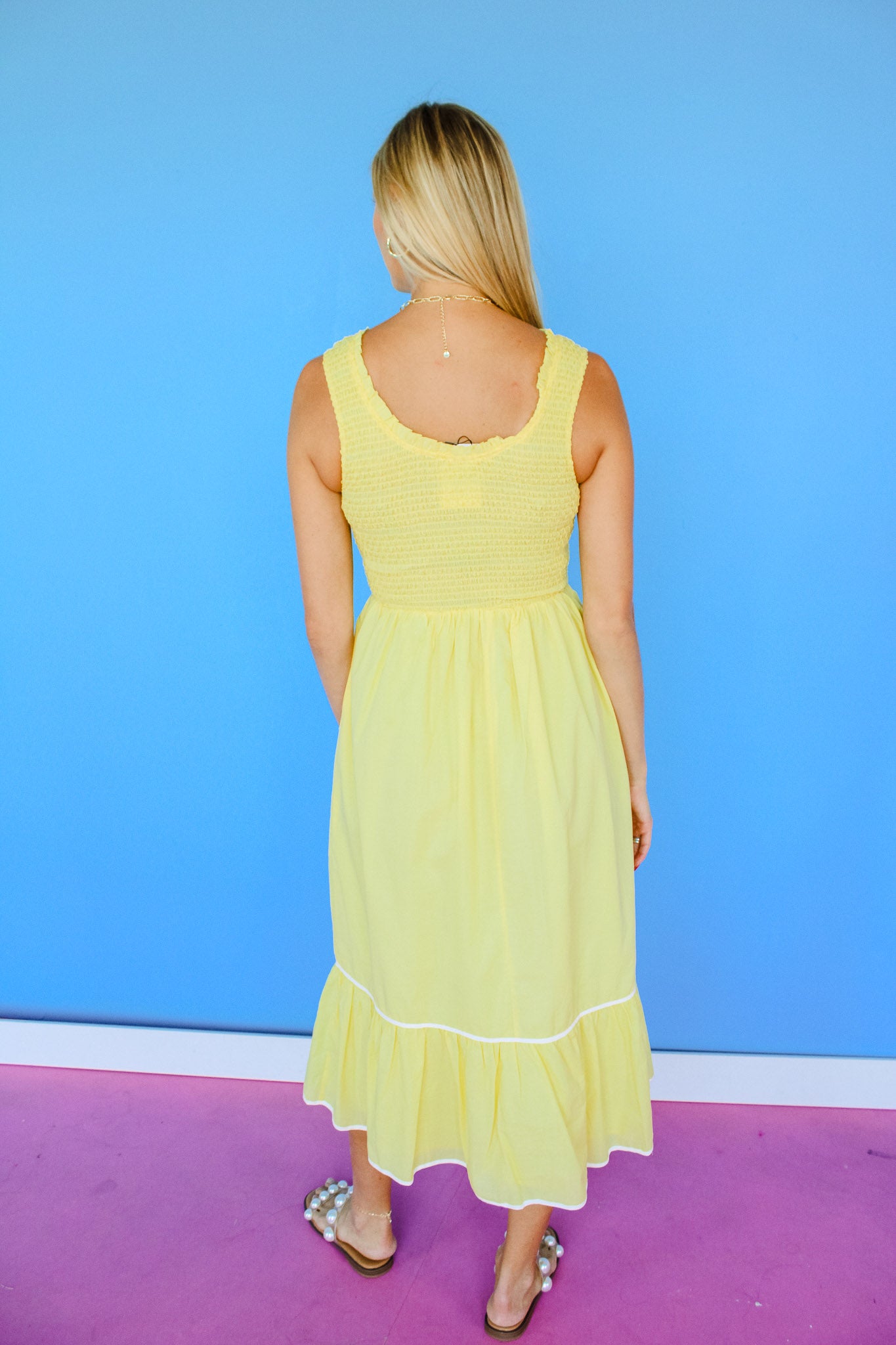 Seaside Chic Tiered Midi Dress